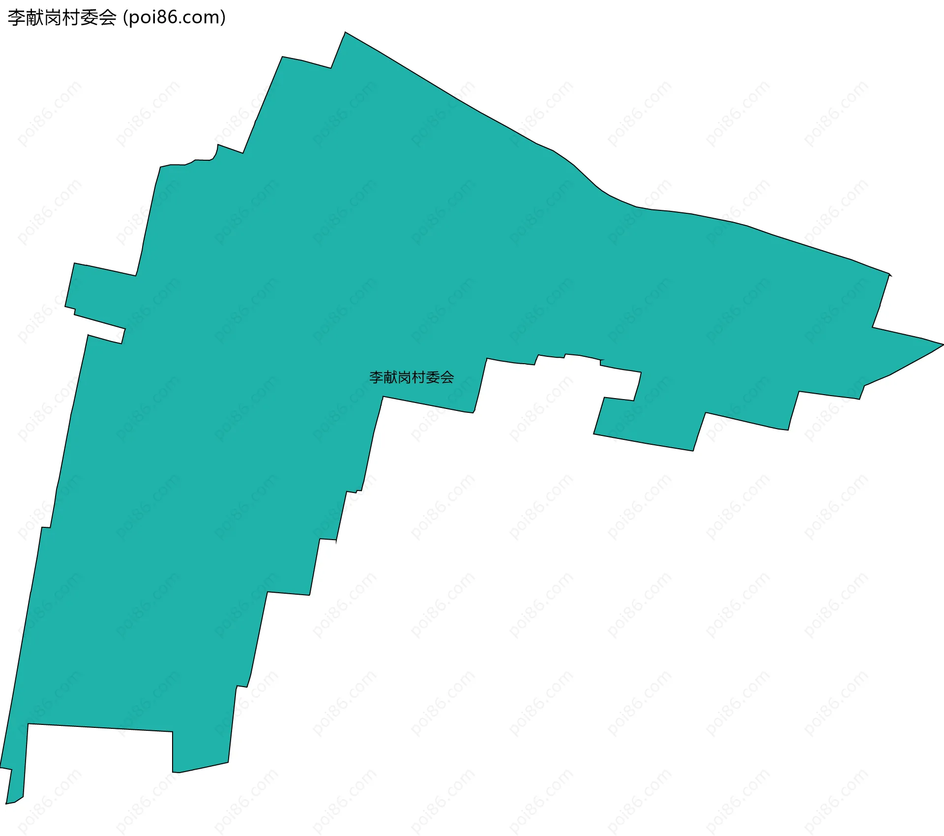 李献岗村委会边界地图