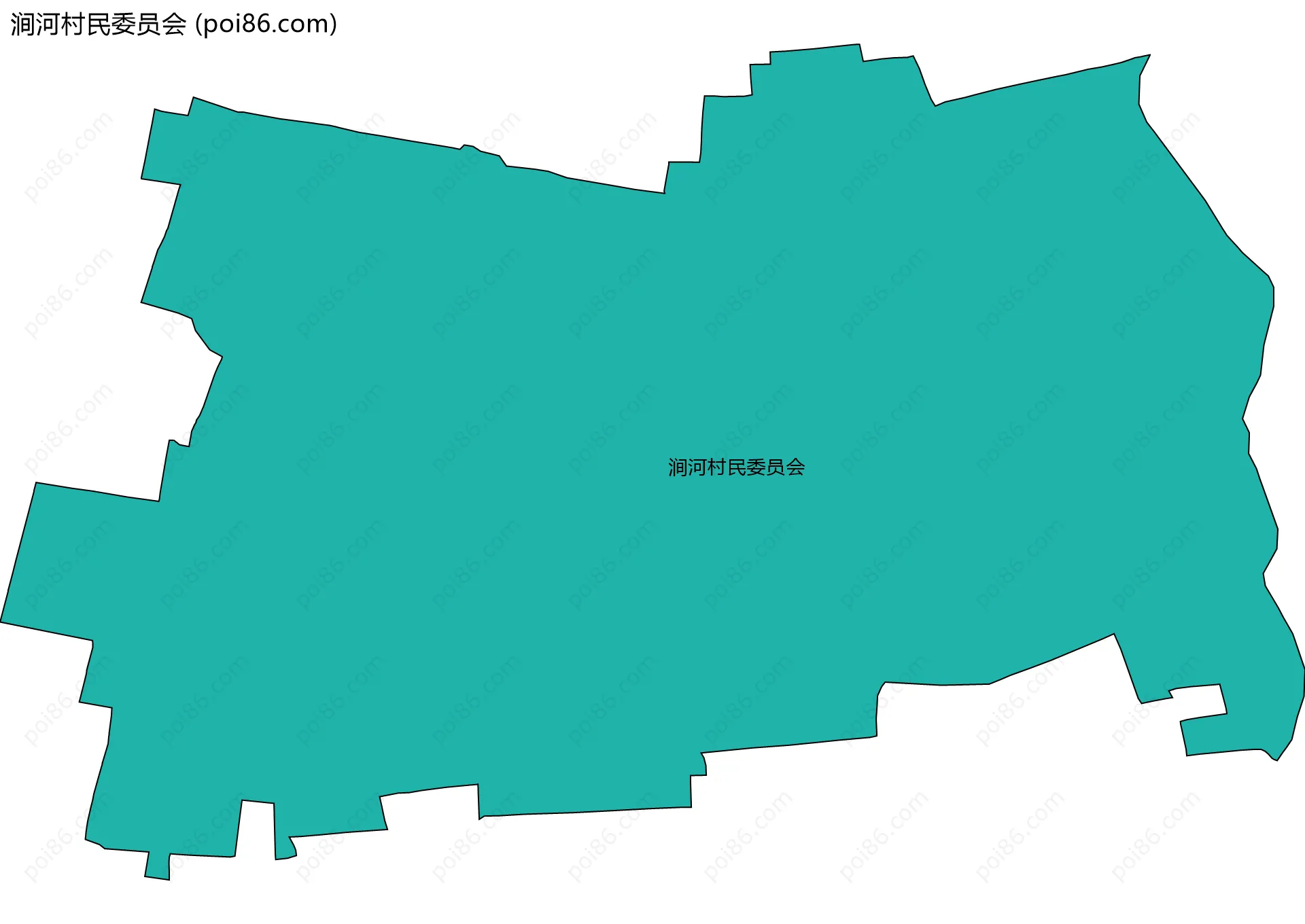 涧河村民委员会边界地图