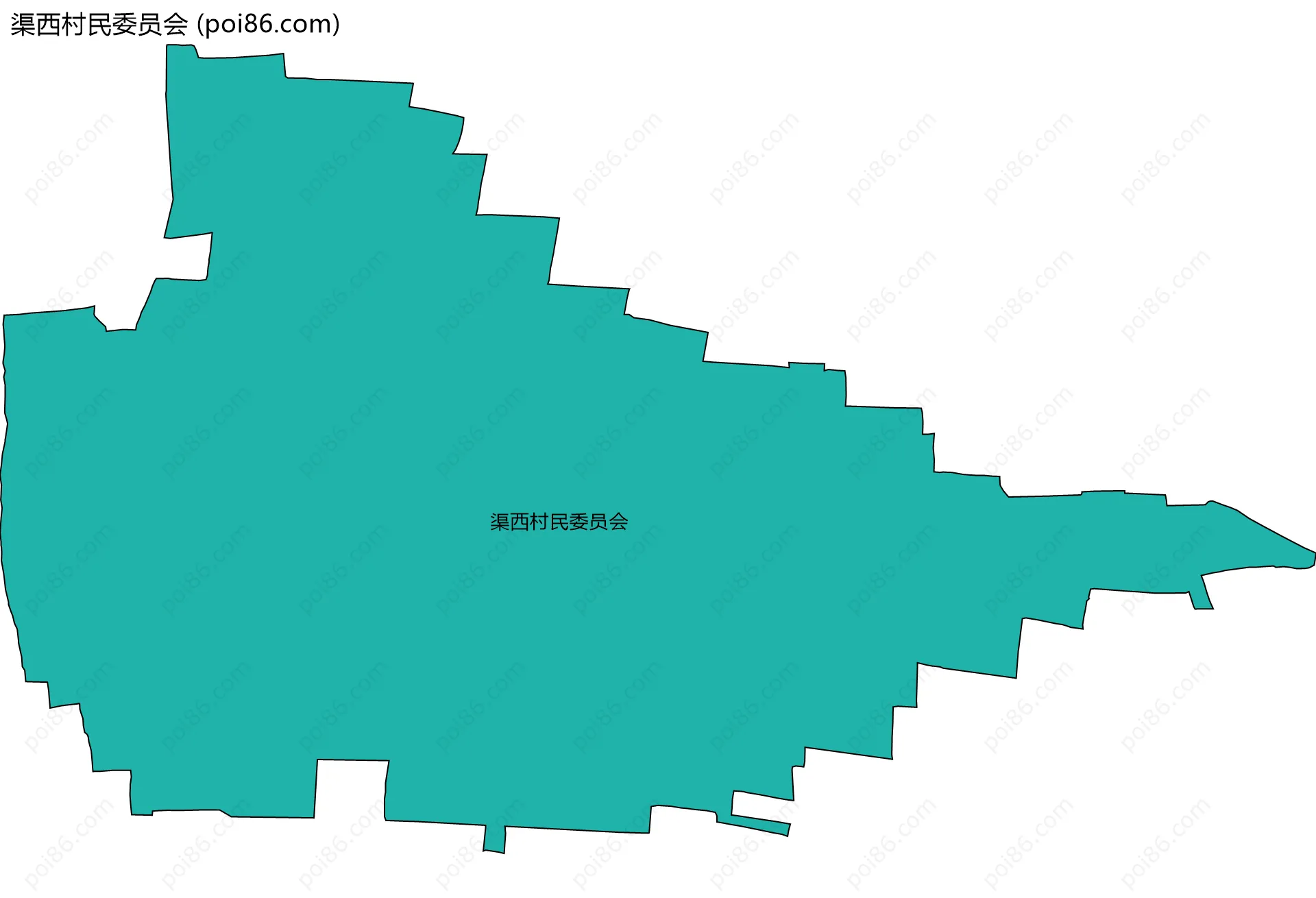 渠西村民委员会边界地图