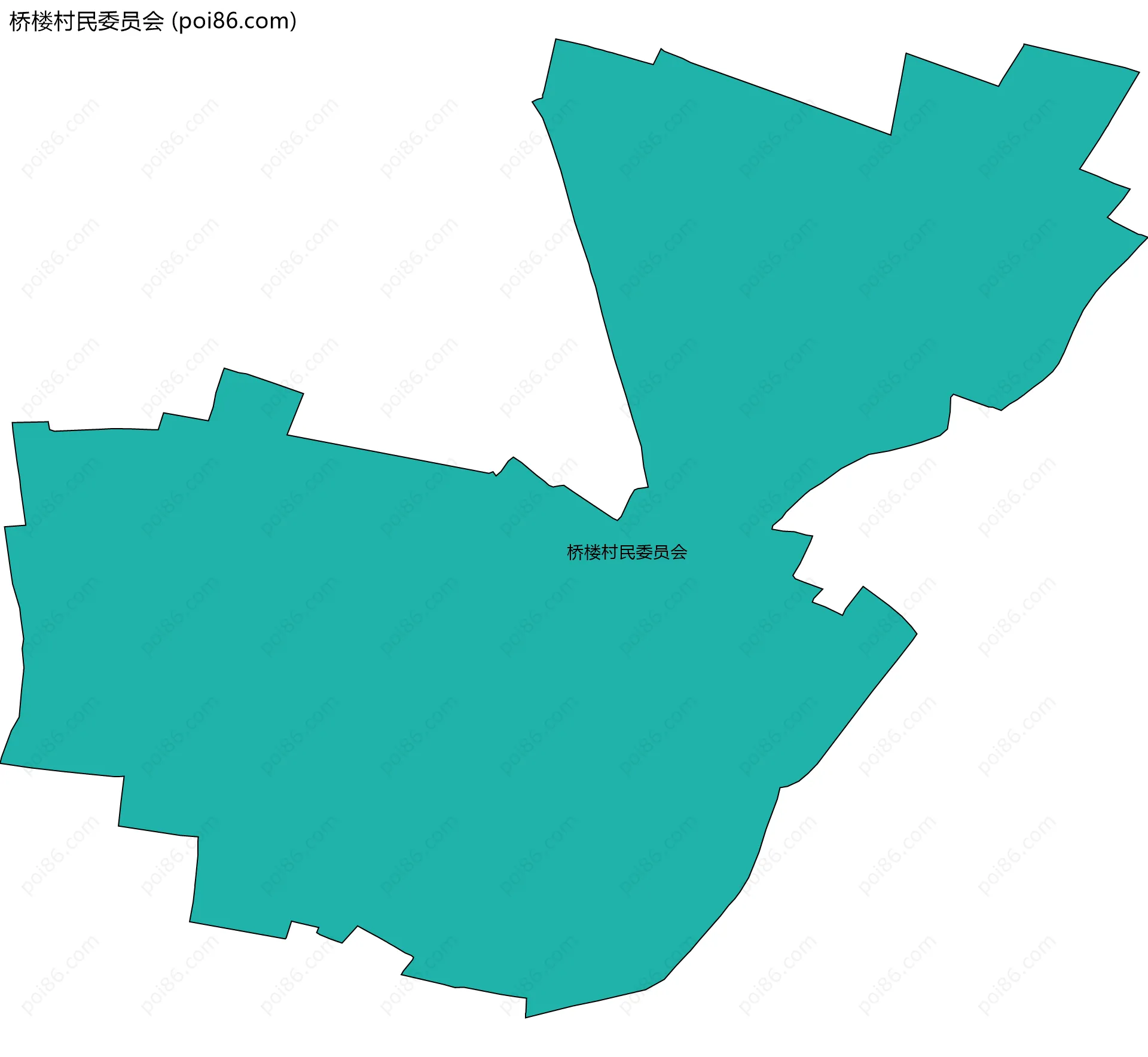 桥楼村民委员会边界地图