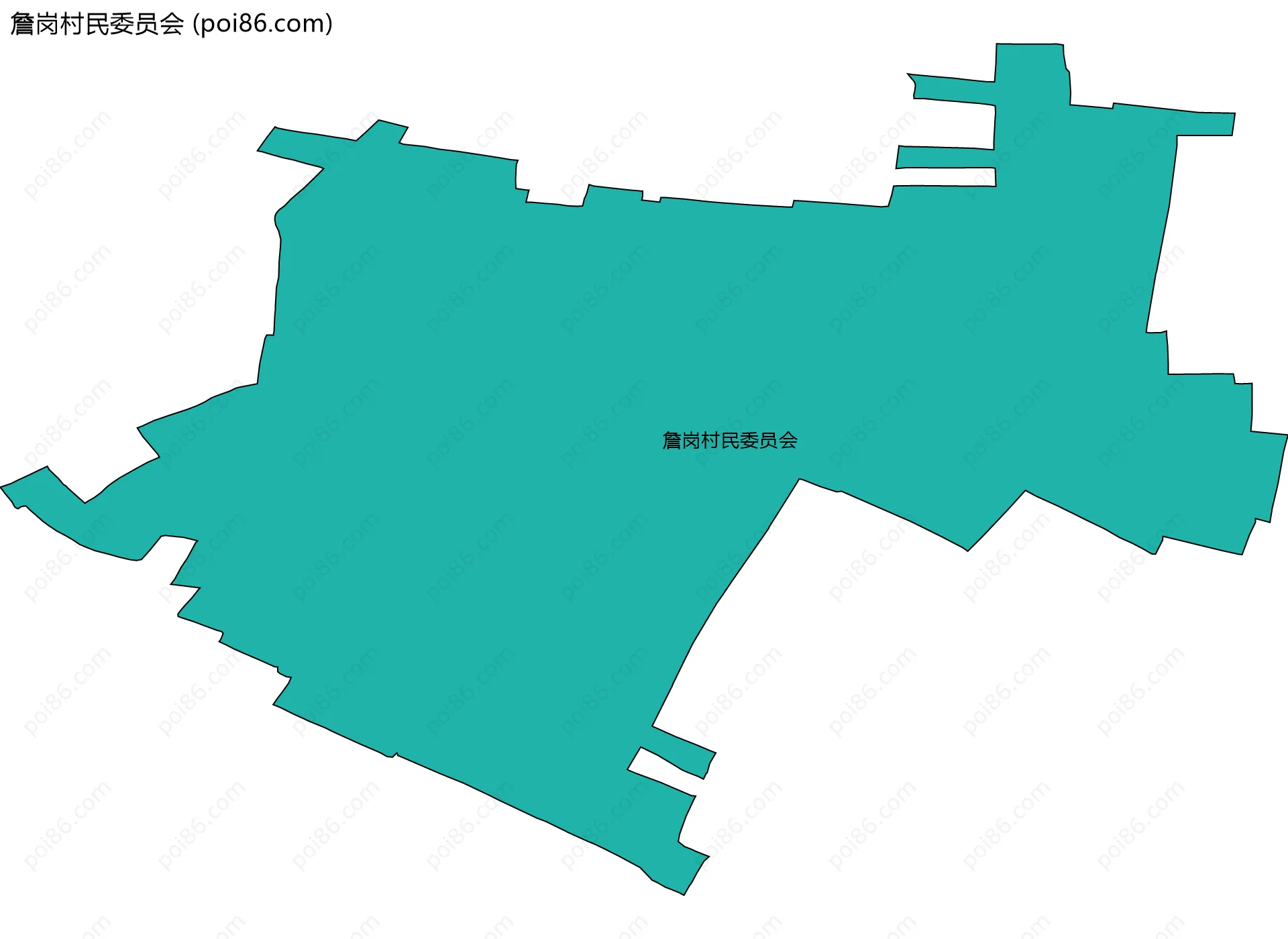 詹岗村民委员会边界地图