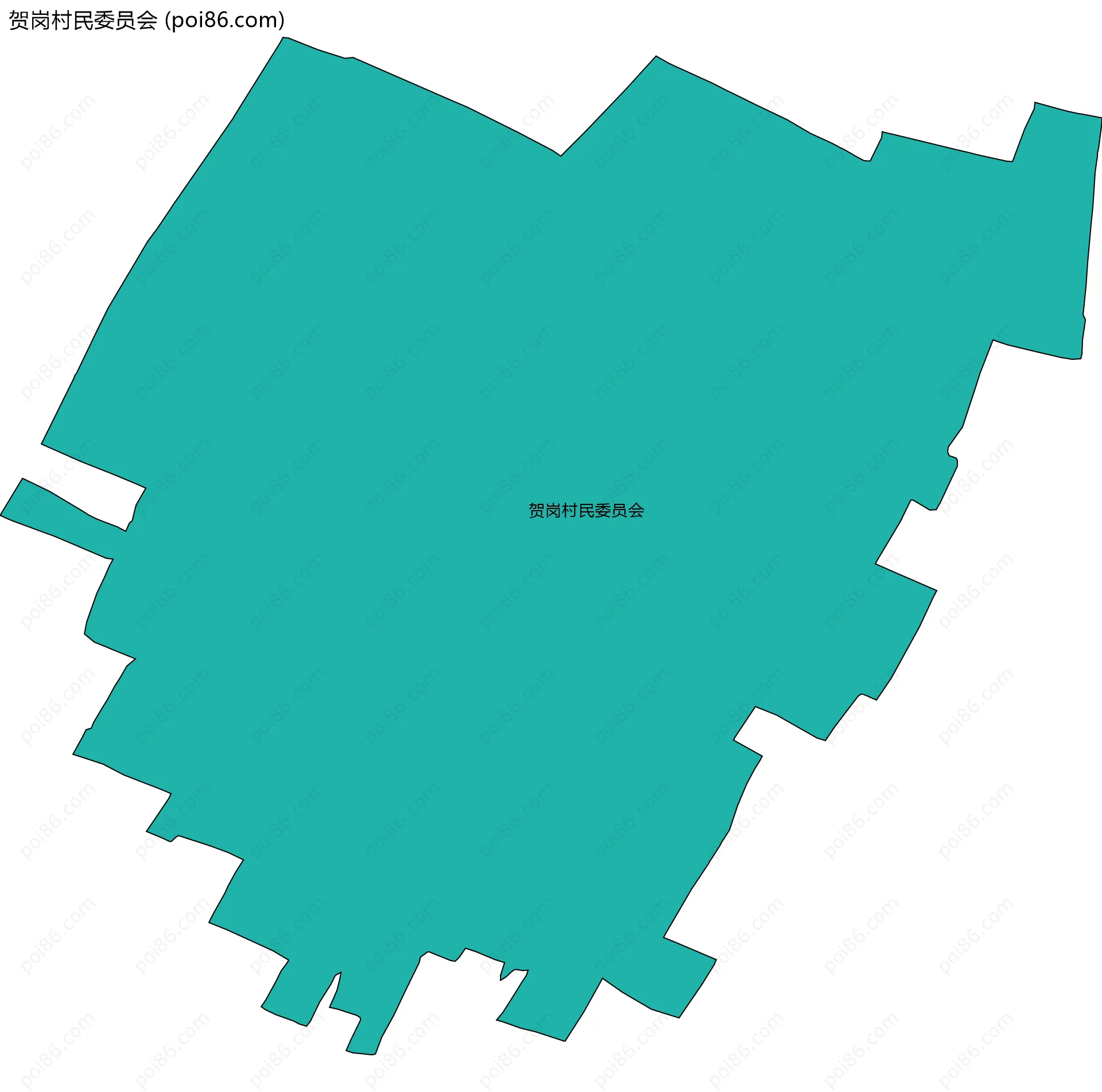贺岗村民委员会边界地图
