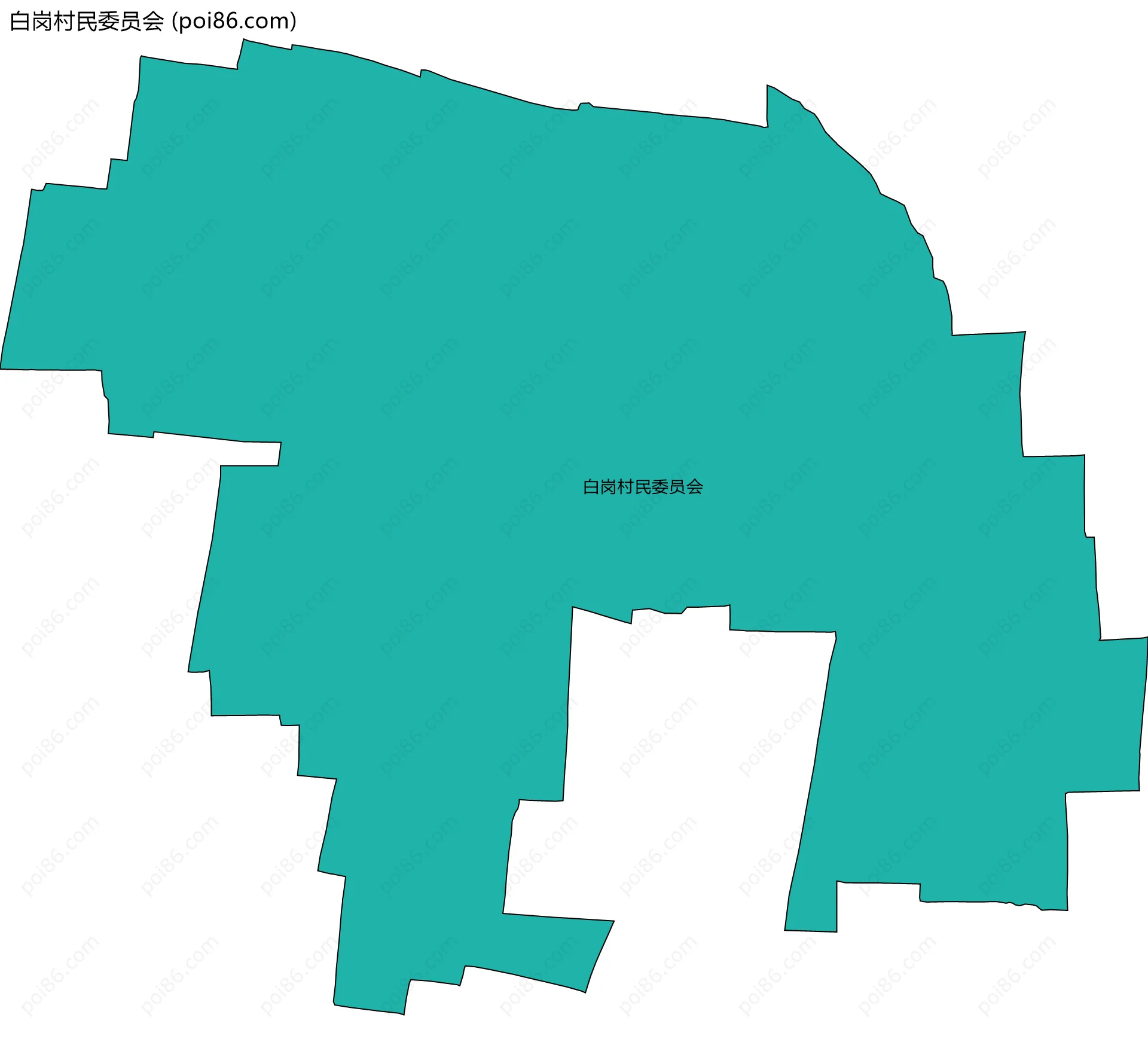 白岗村民委员会边界地图