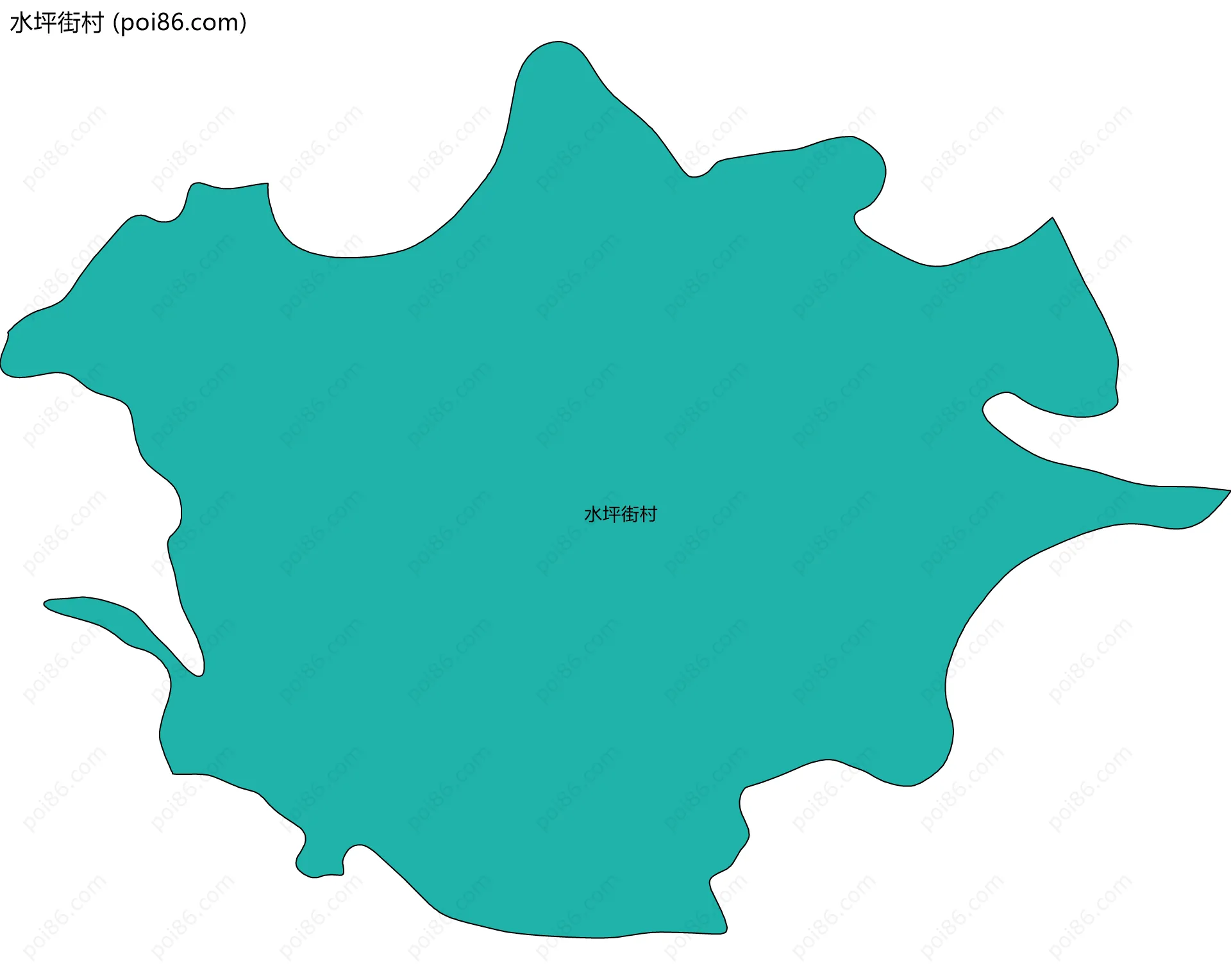 水坪街村边界地图