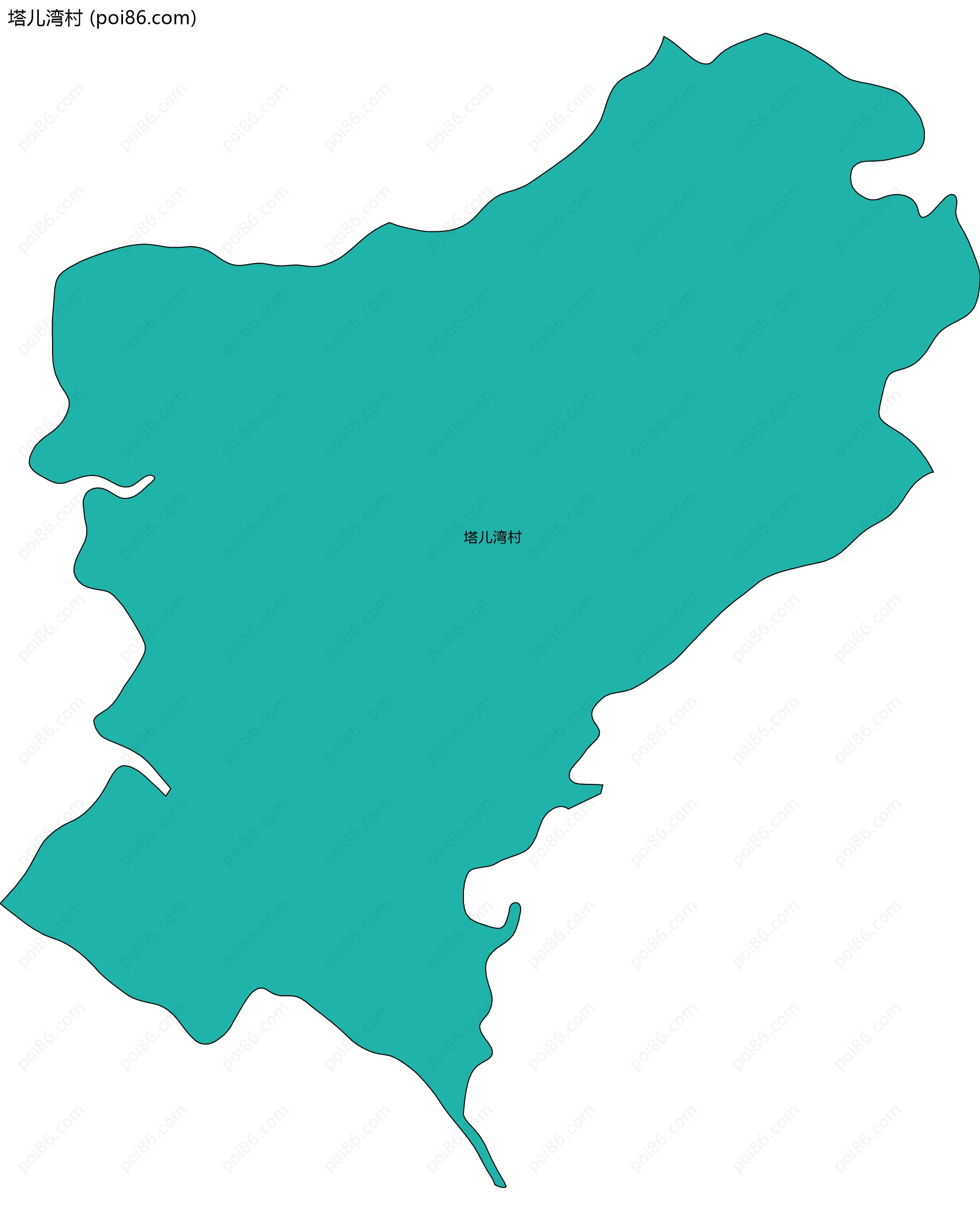 塔儿湾村边界地图