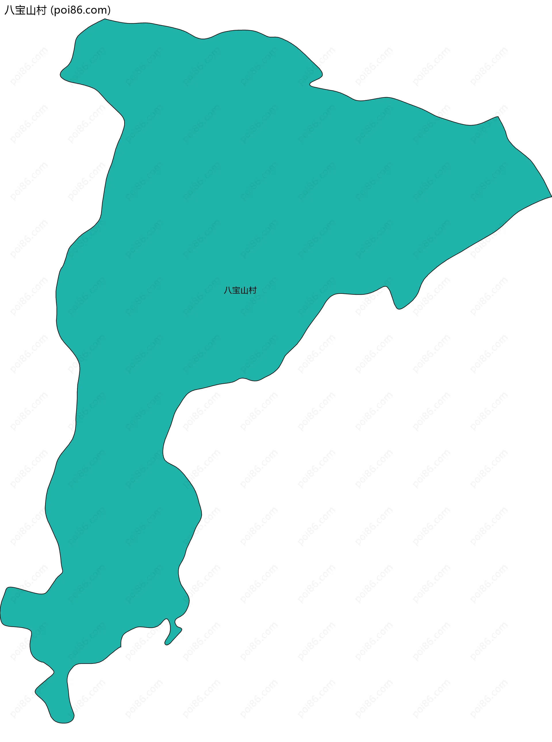 八宝山村边界地图