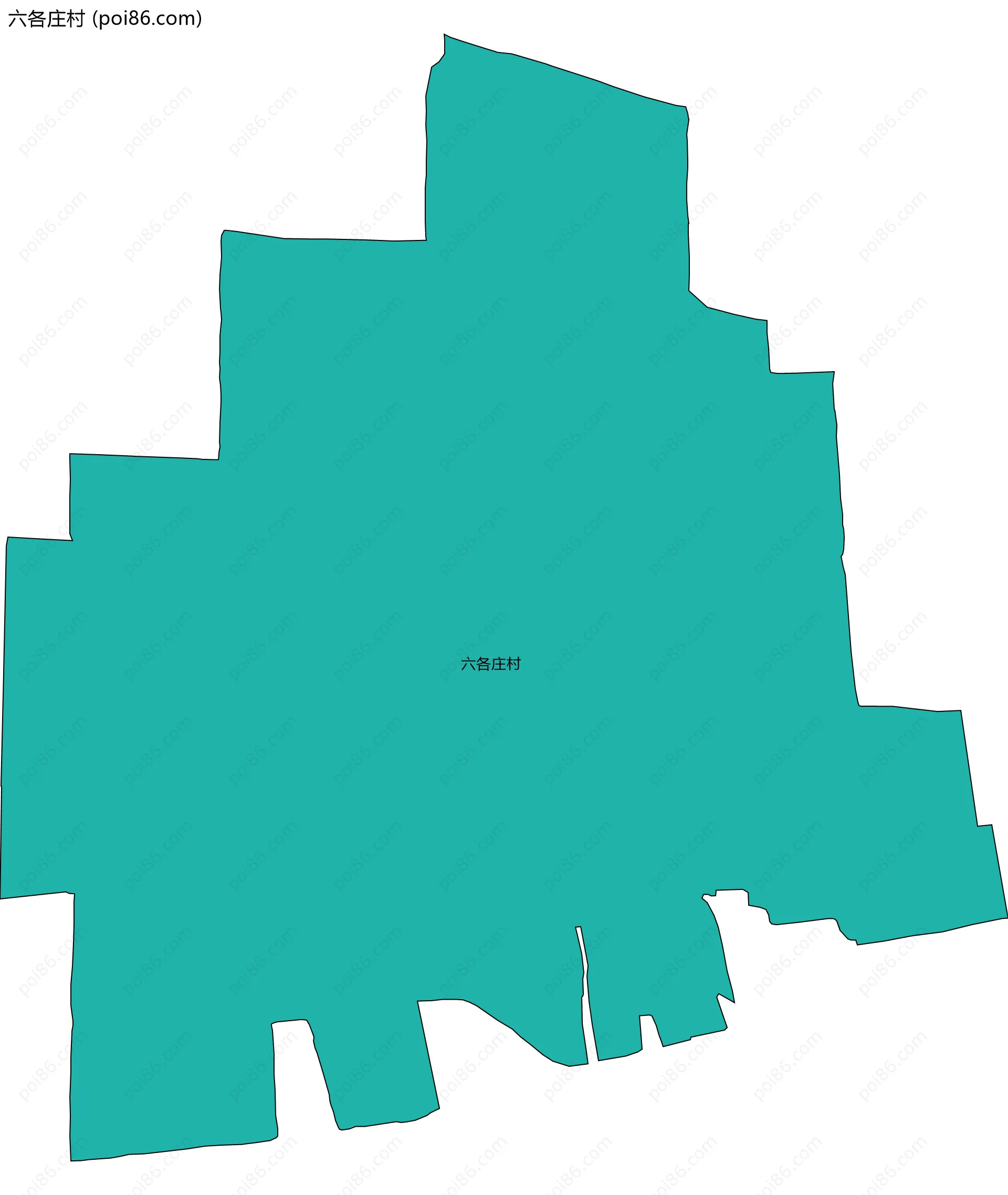 六各庄村边界地图