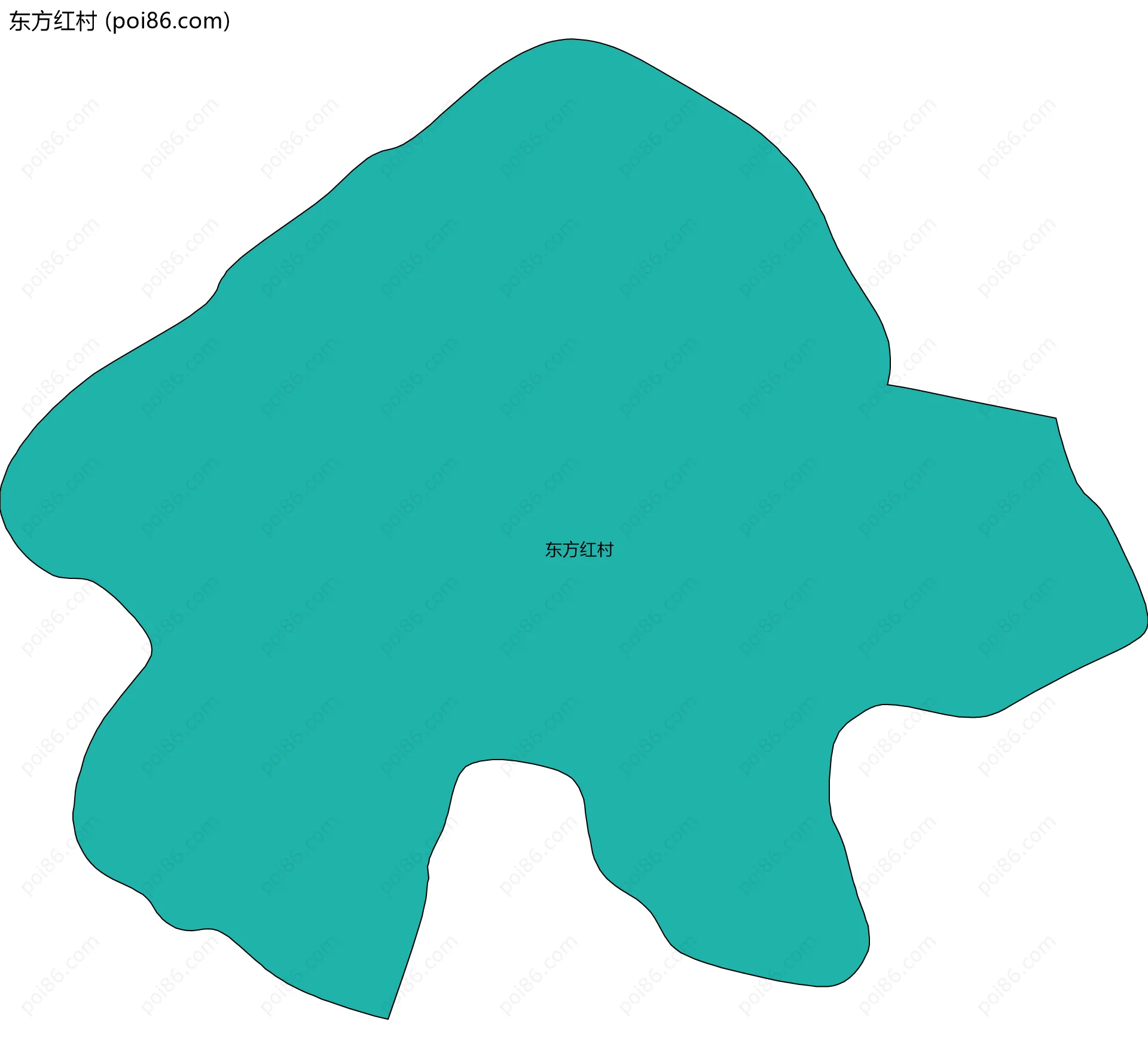 东方红村边界地图