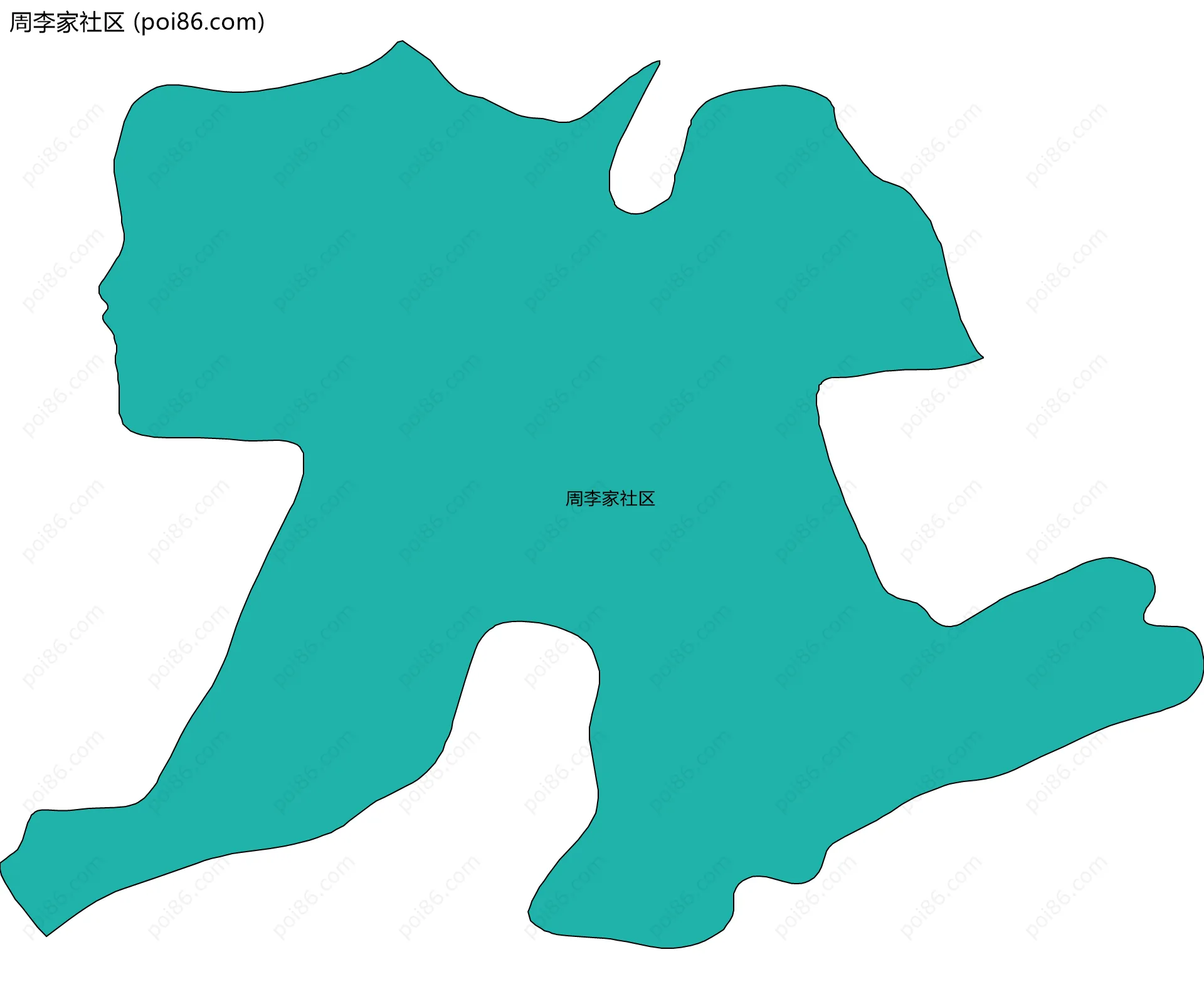 周李家社区边界地图