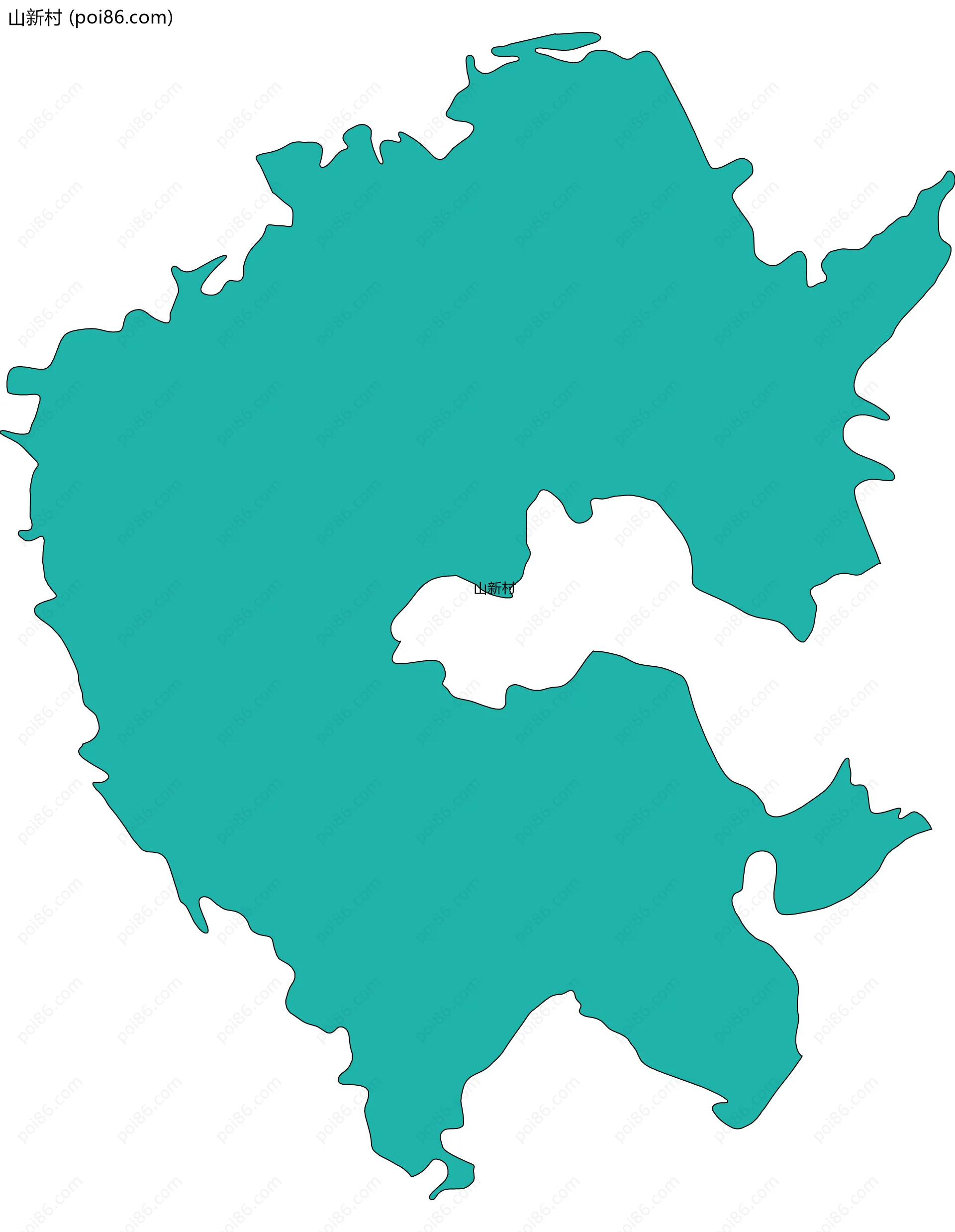 山新村边界地图