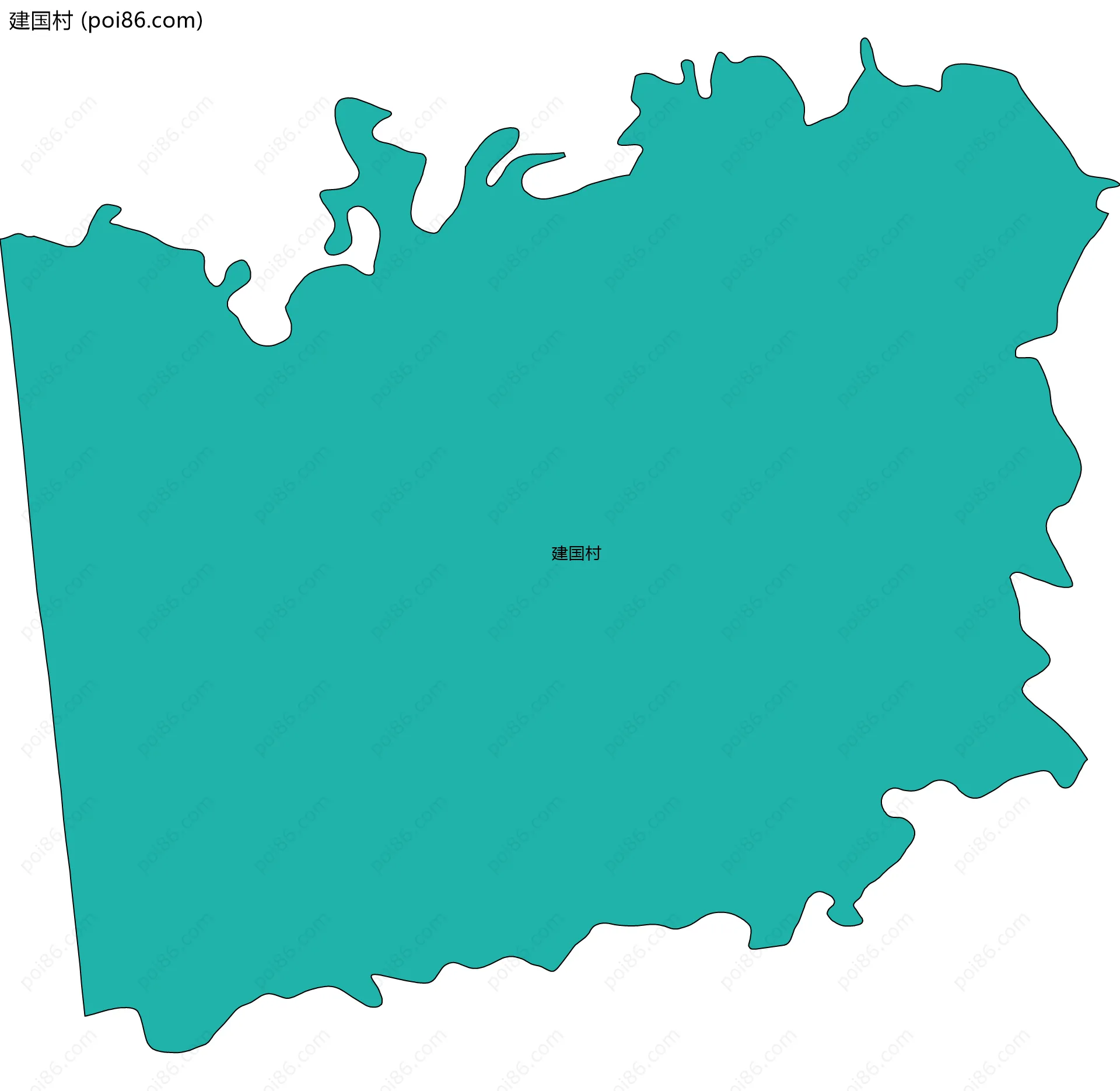 建国村边界地图