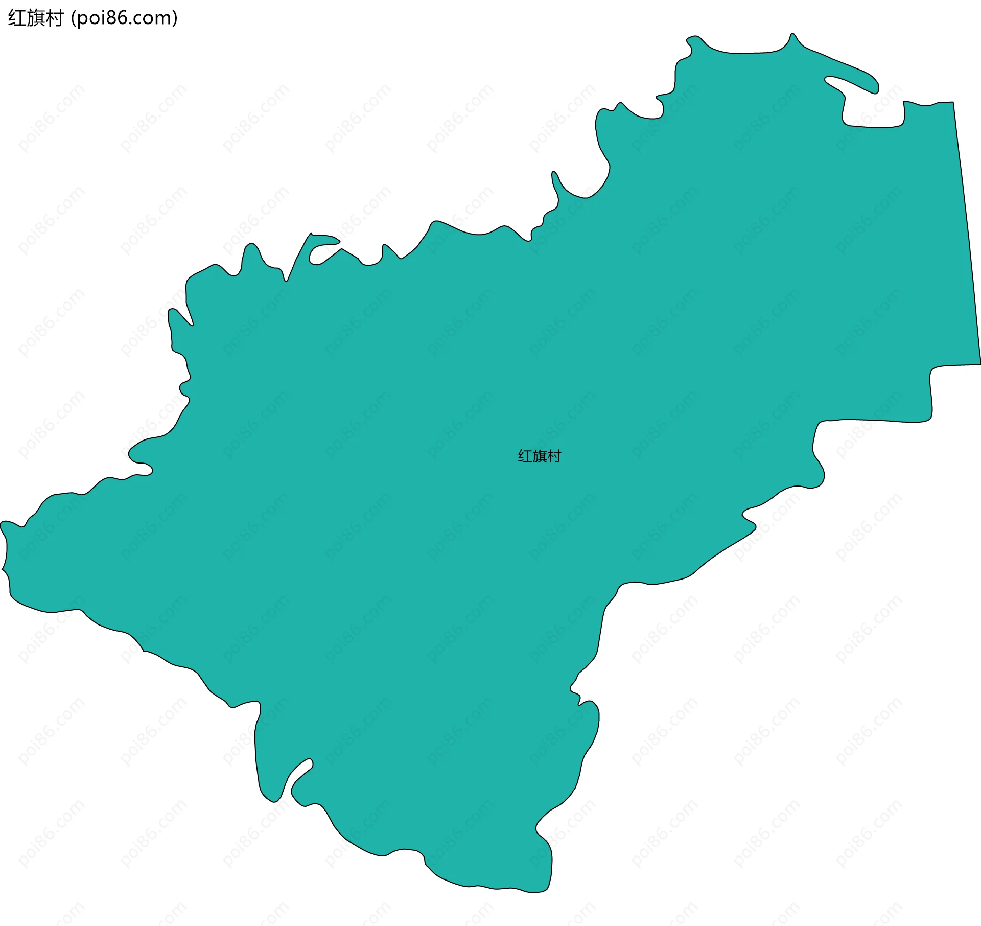 红旗村边界地图