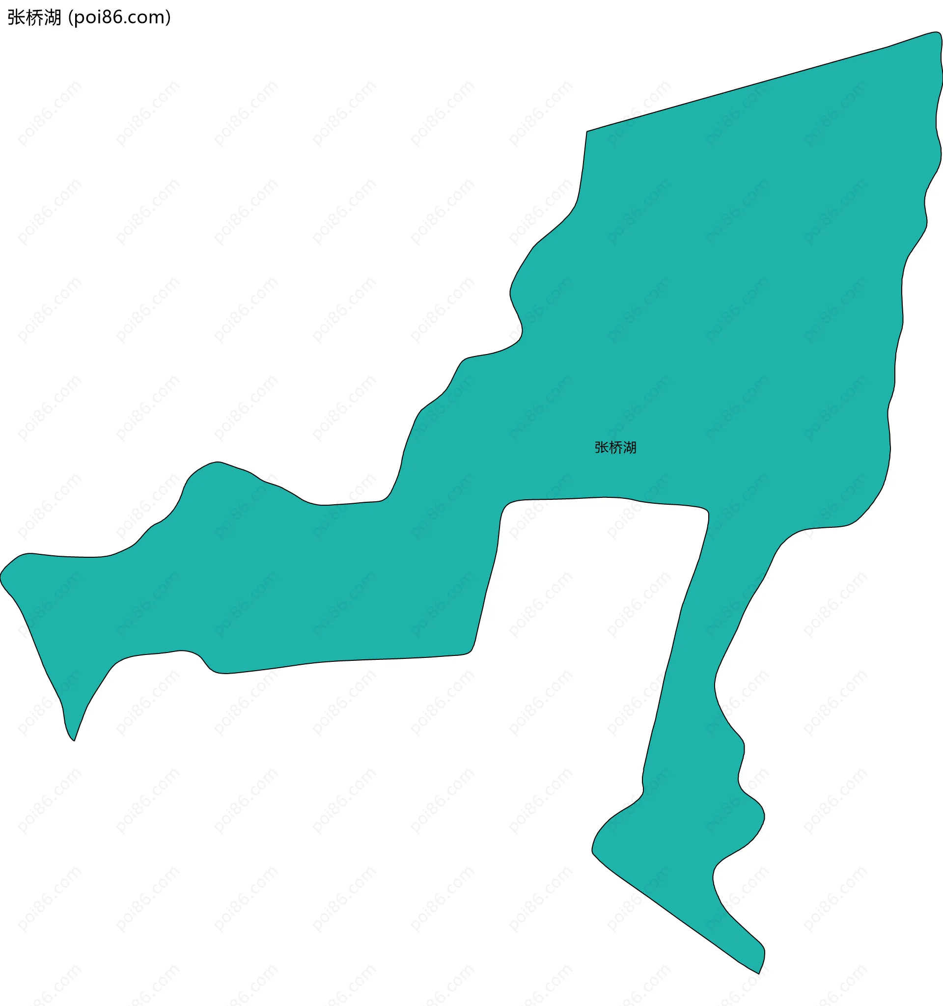 张桥湖边界地图