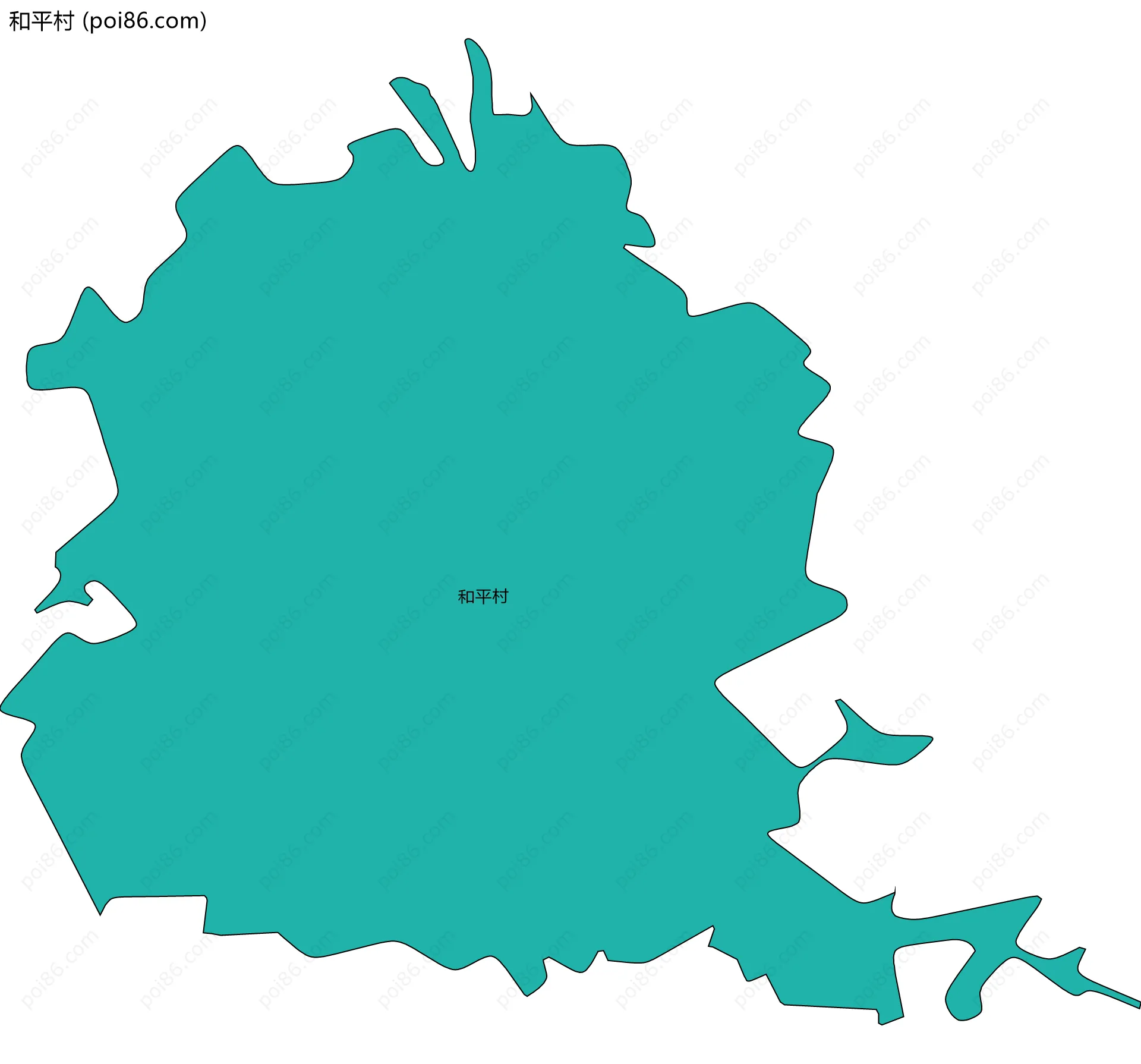 和平村边界地图