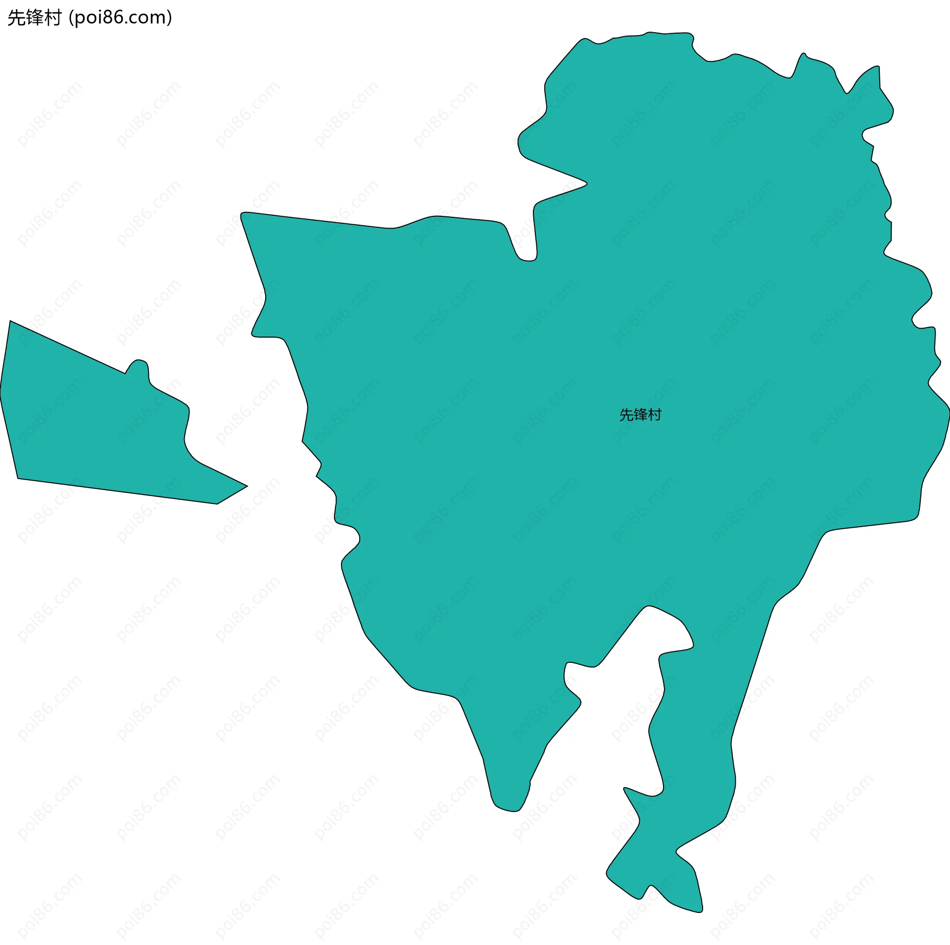 先锋村边界地图