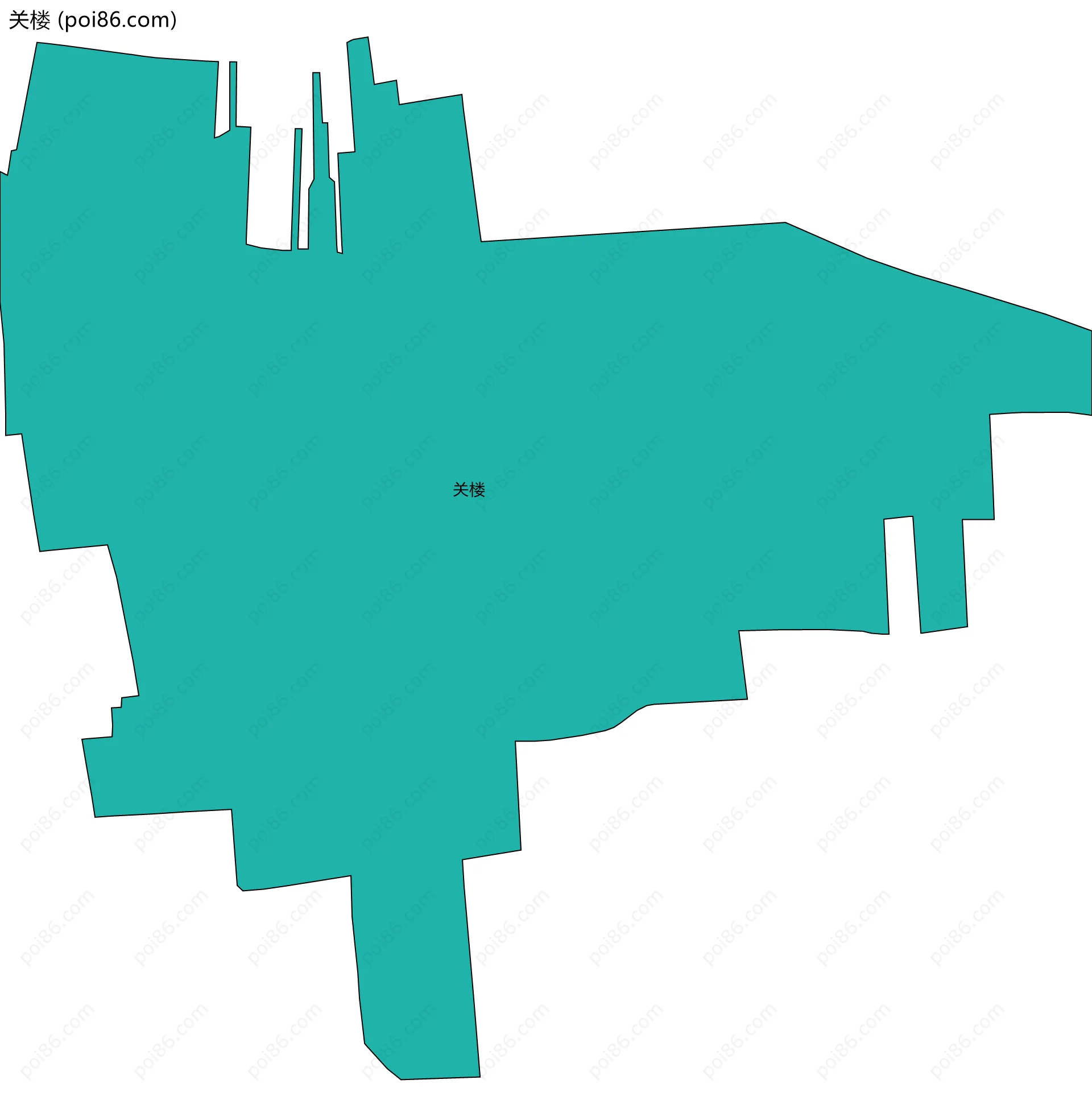 关楼边界地图