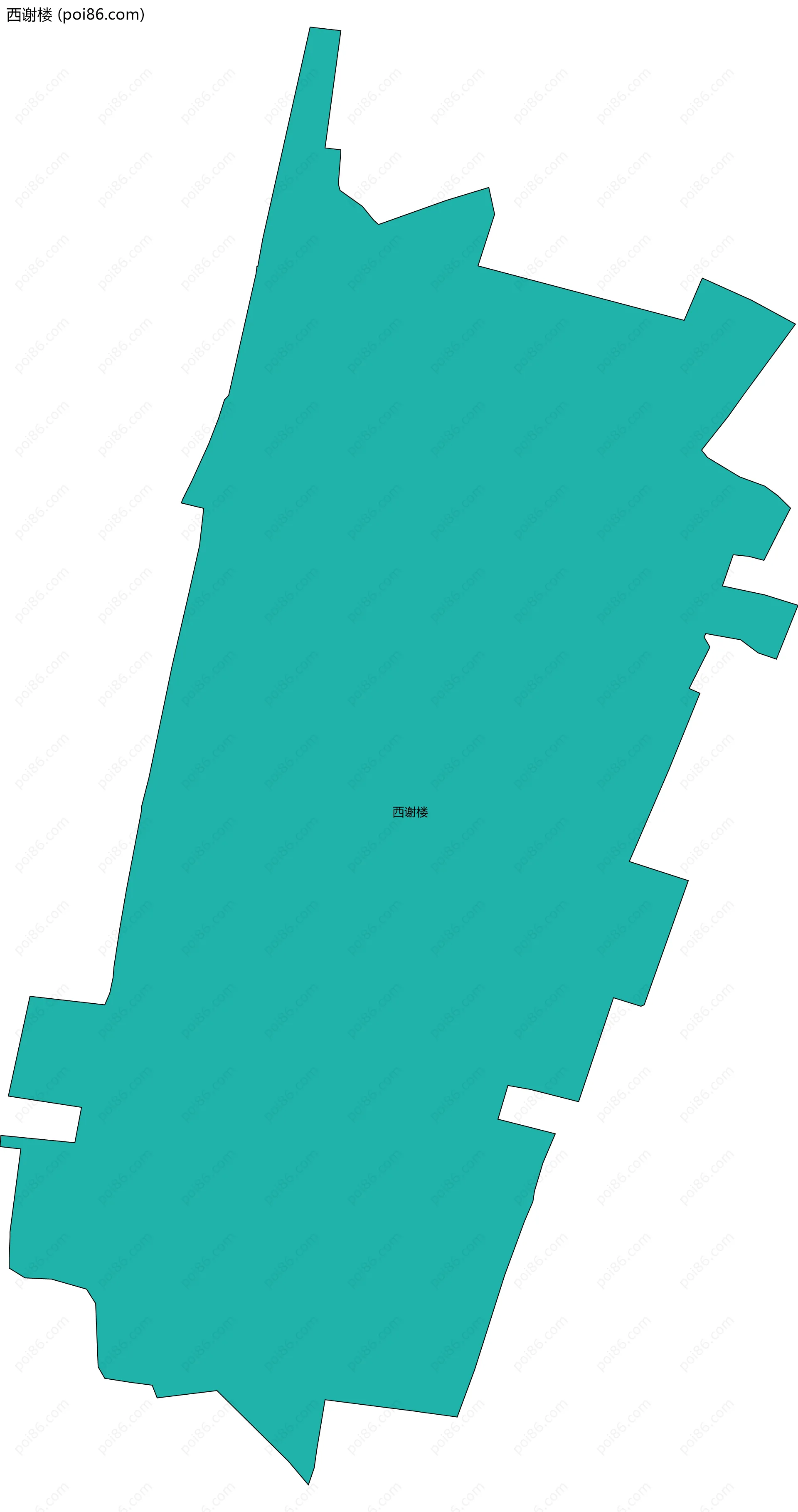 西谢楼边界地图