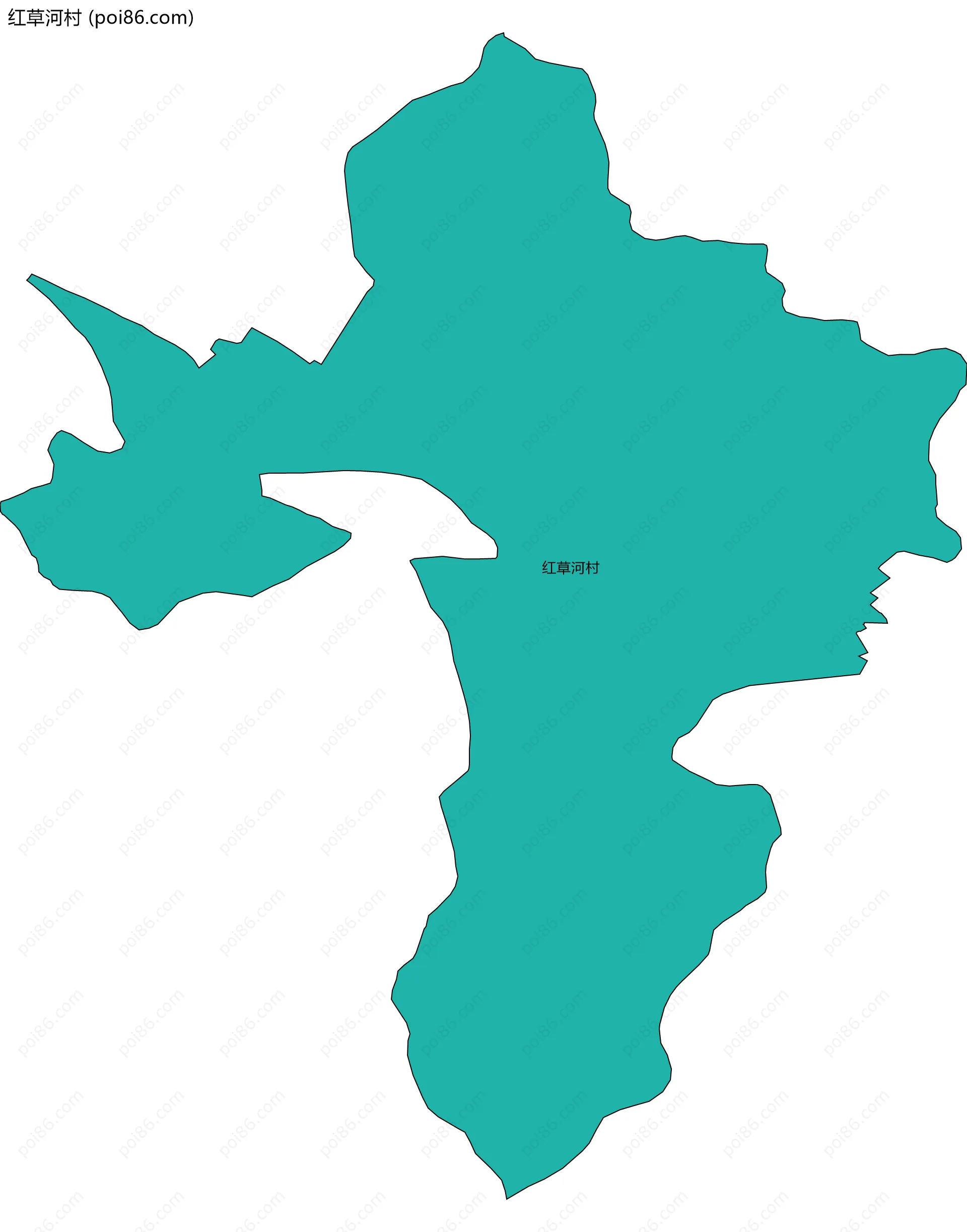 红草河村边界地图