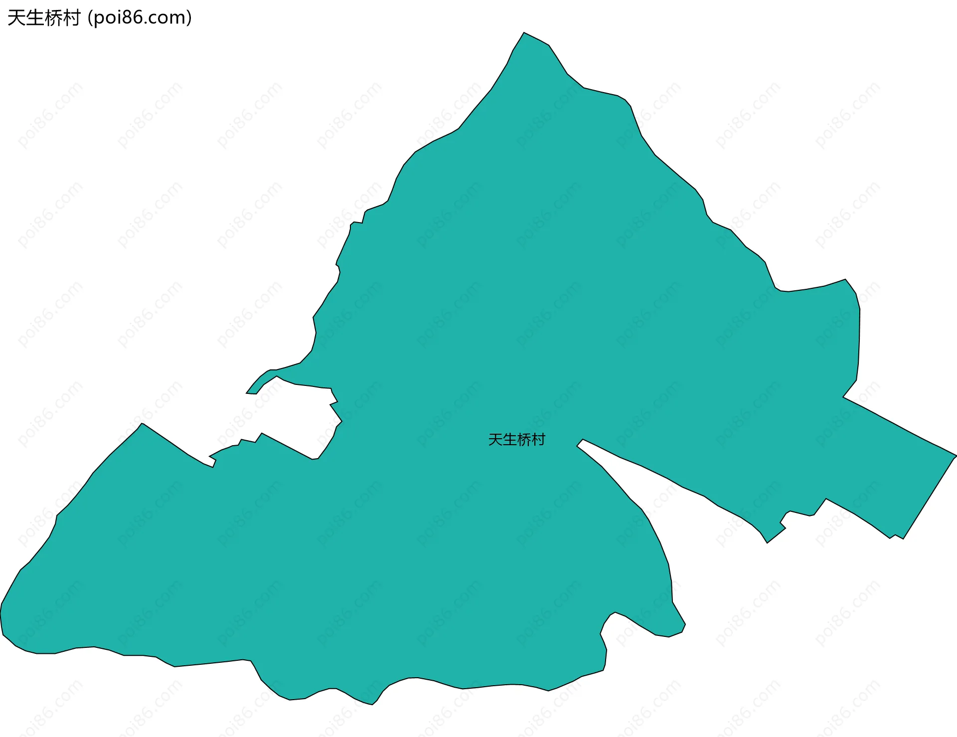 天生桥村边界地图