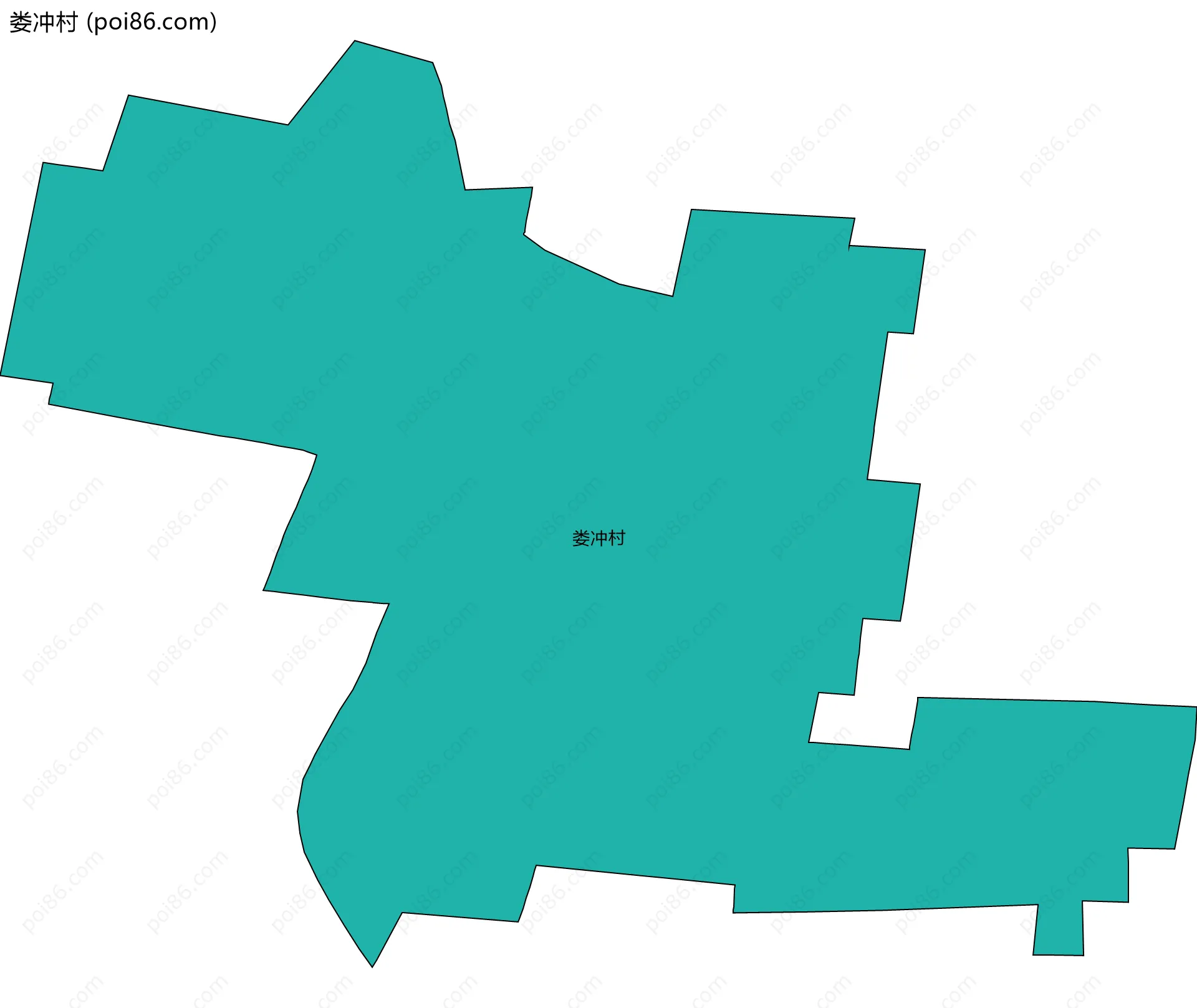 娄冲村边界地图