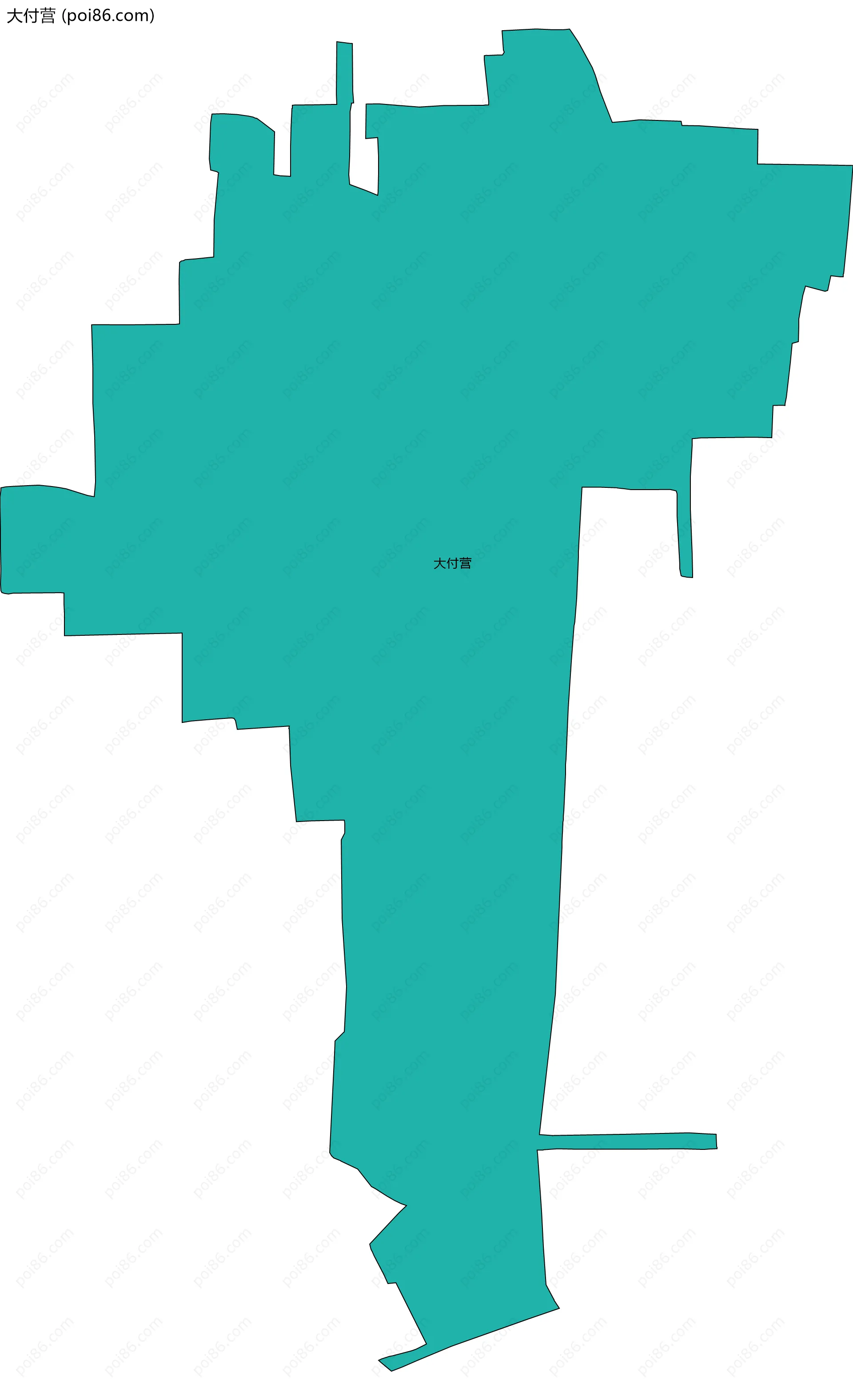 大付营边界地图
