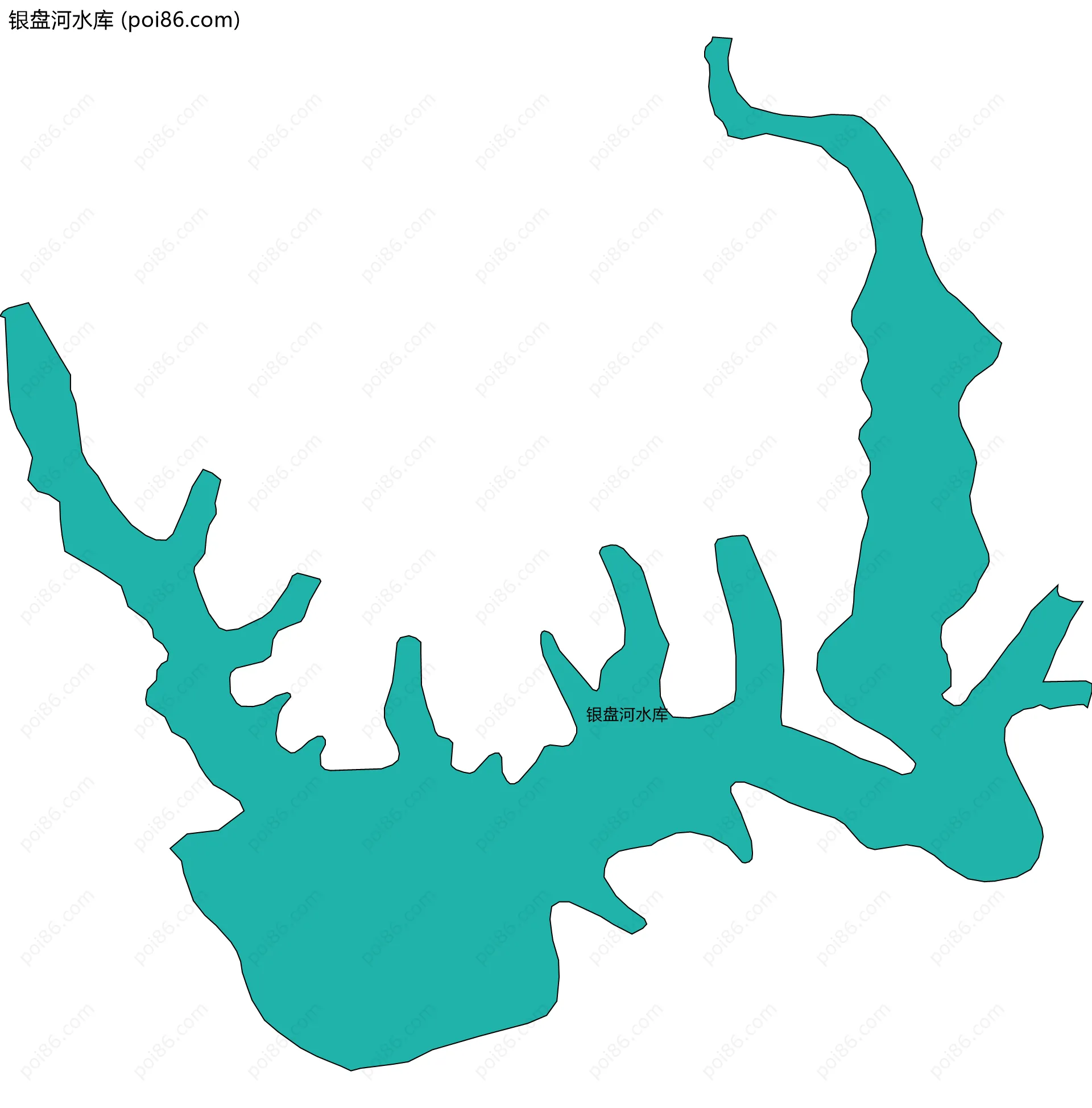 银盘河水库边界地图