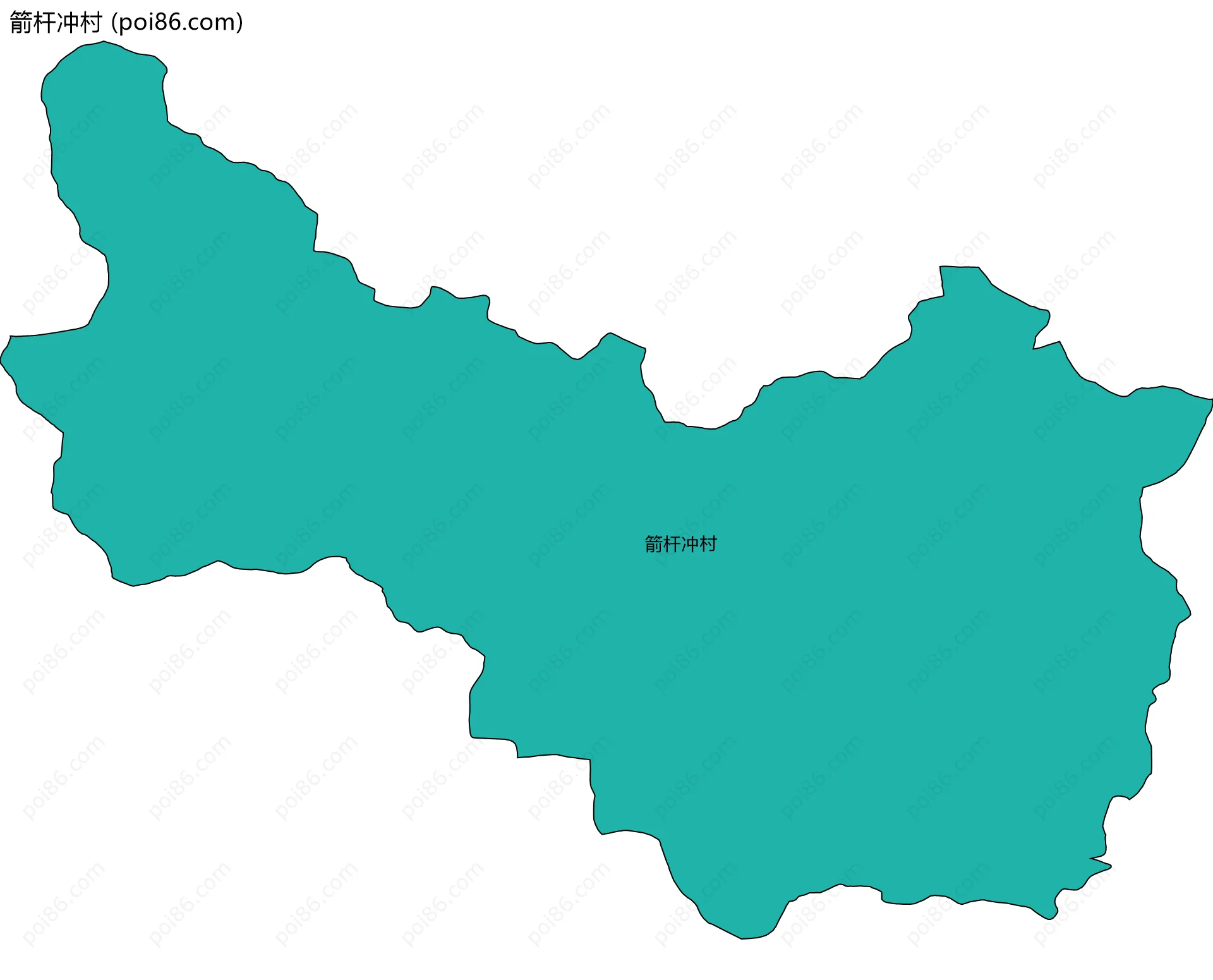 箭杆冲村边界地图