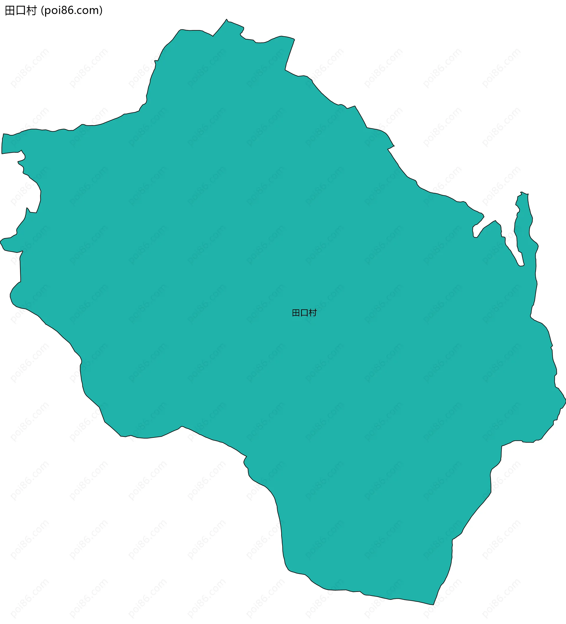 田口村边界地图