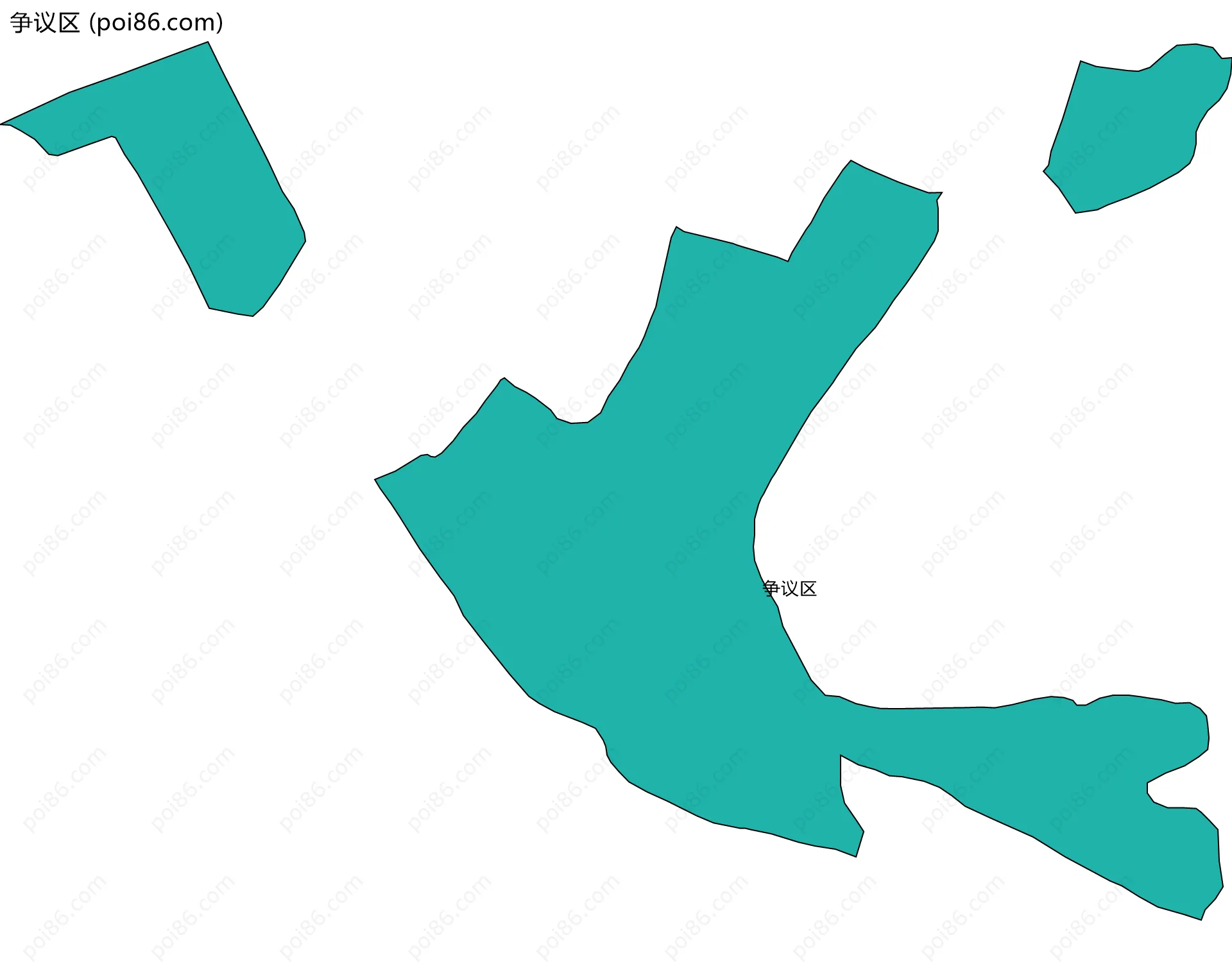 争议区边界地图
