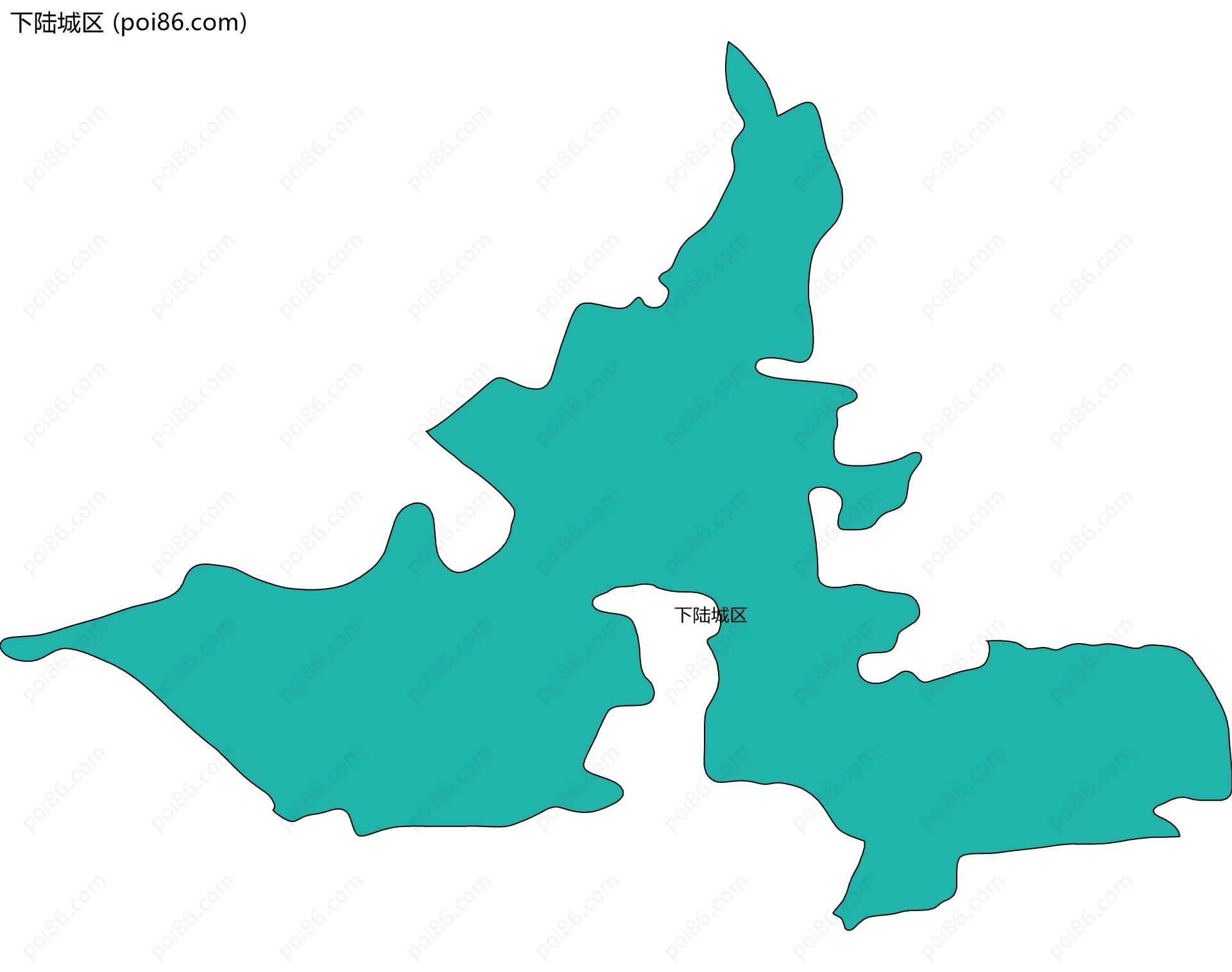 下陆城区边界地图(五级行政区划)