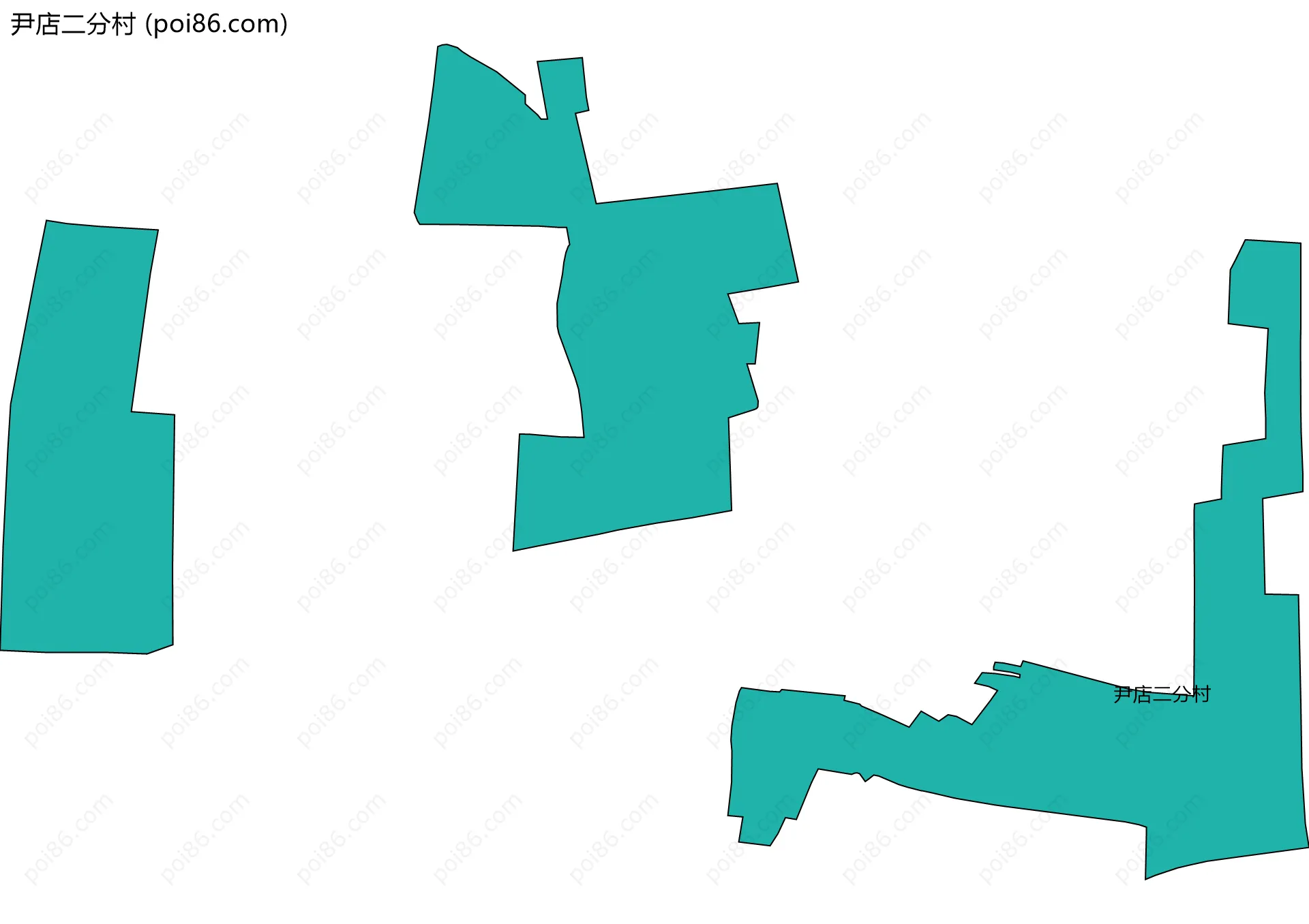 尹店二分村边界地图