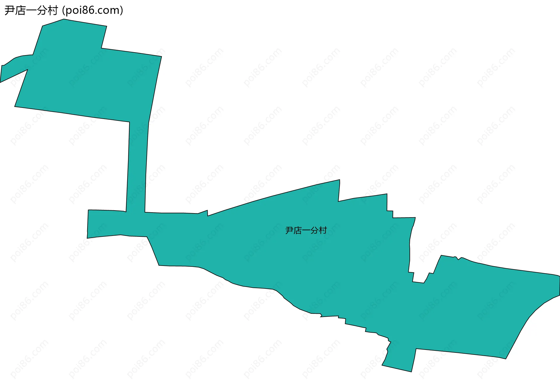 尹店一分村边界地图