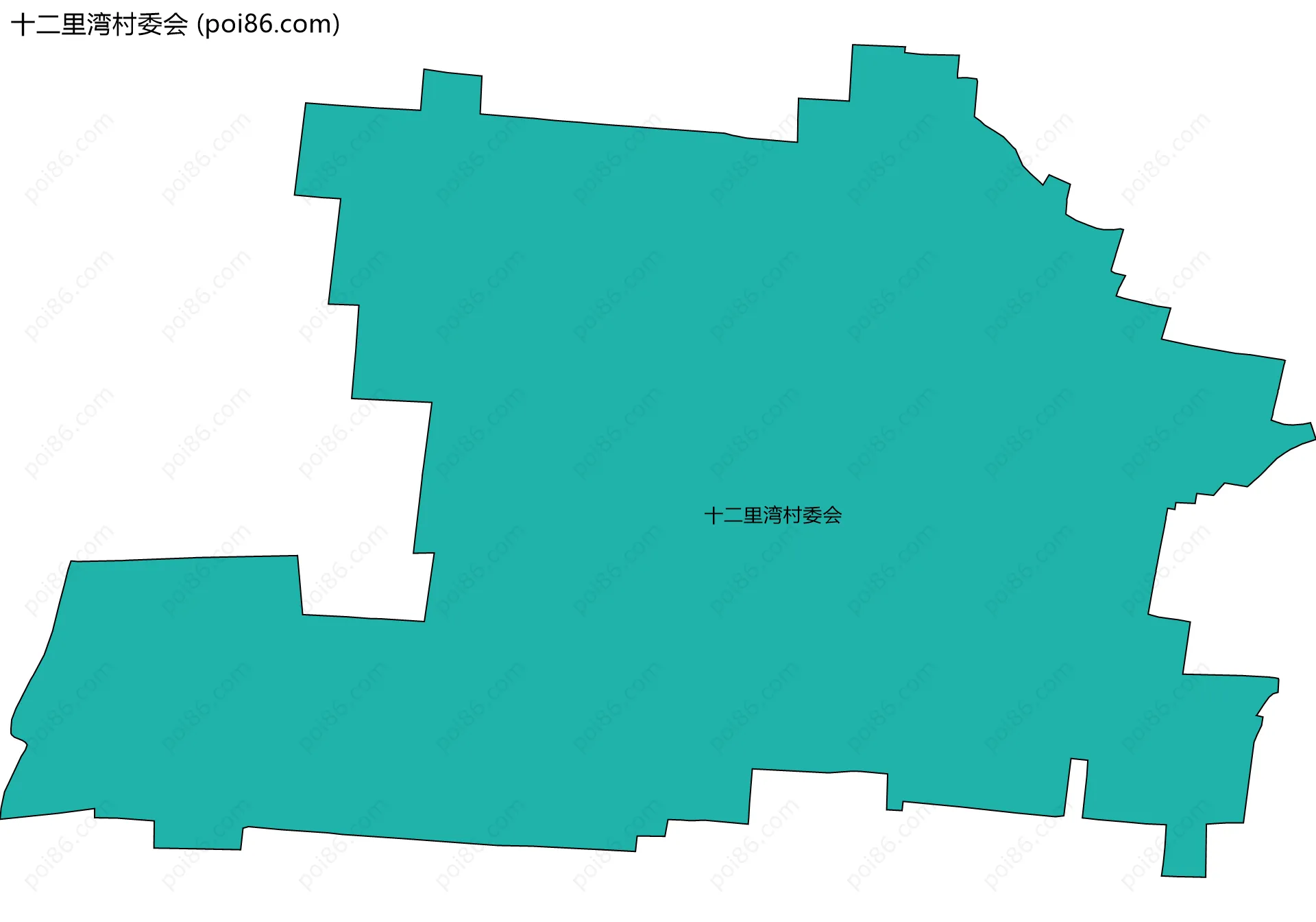 十二里湾村委会边界地图