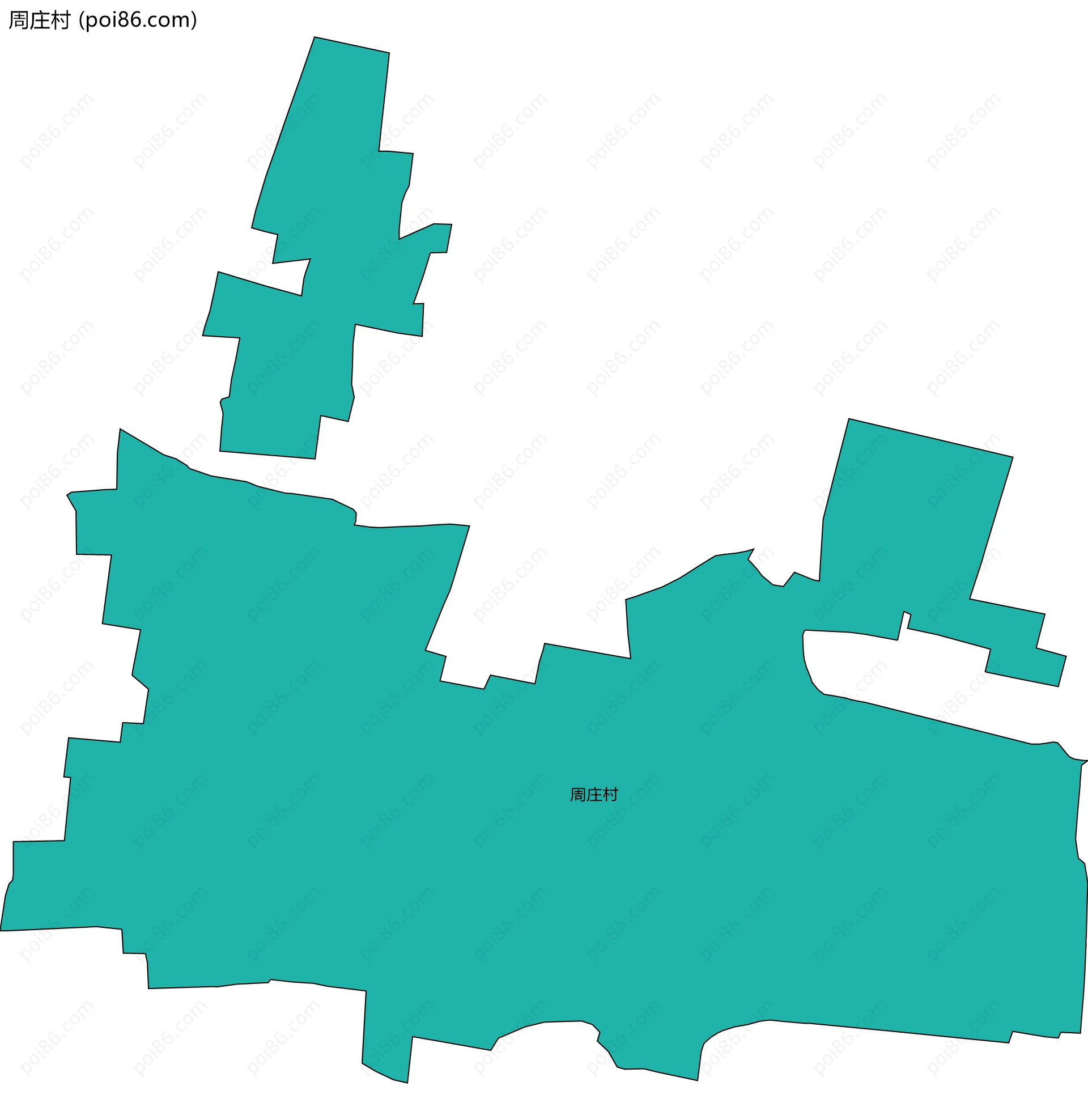 周庄村边界地图