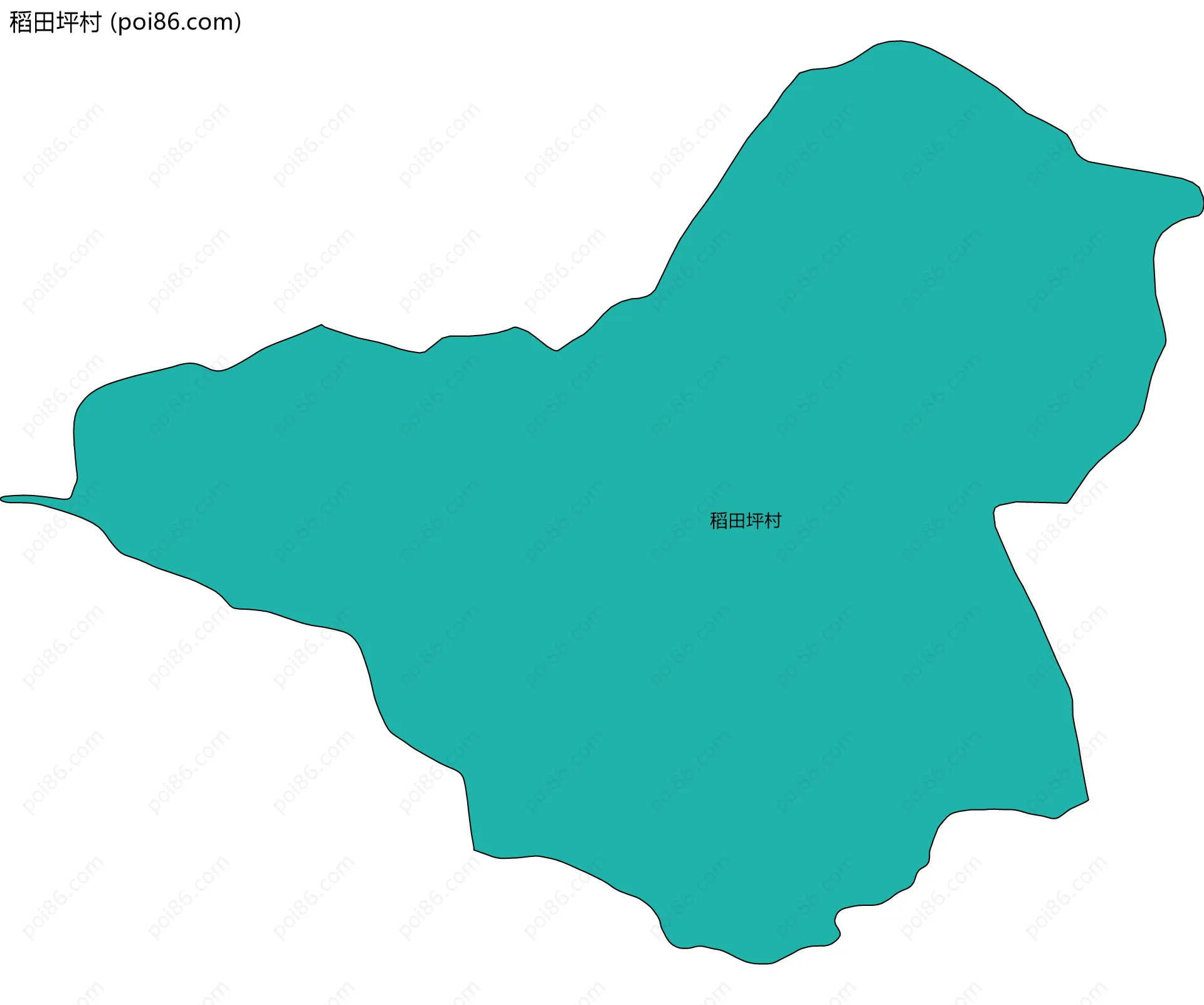 稻田坪村边界地图