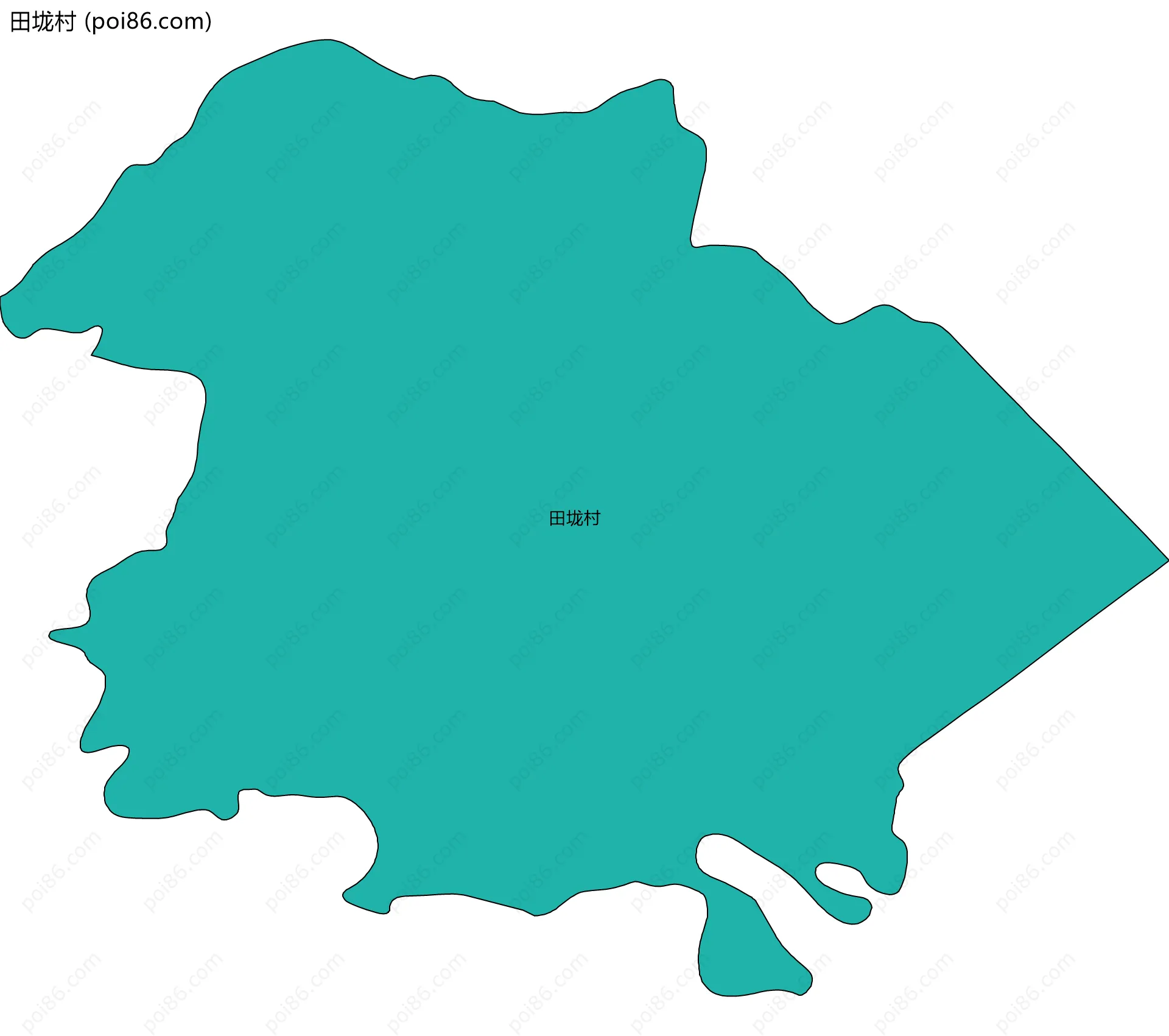 田垅村边界地图