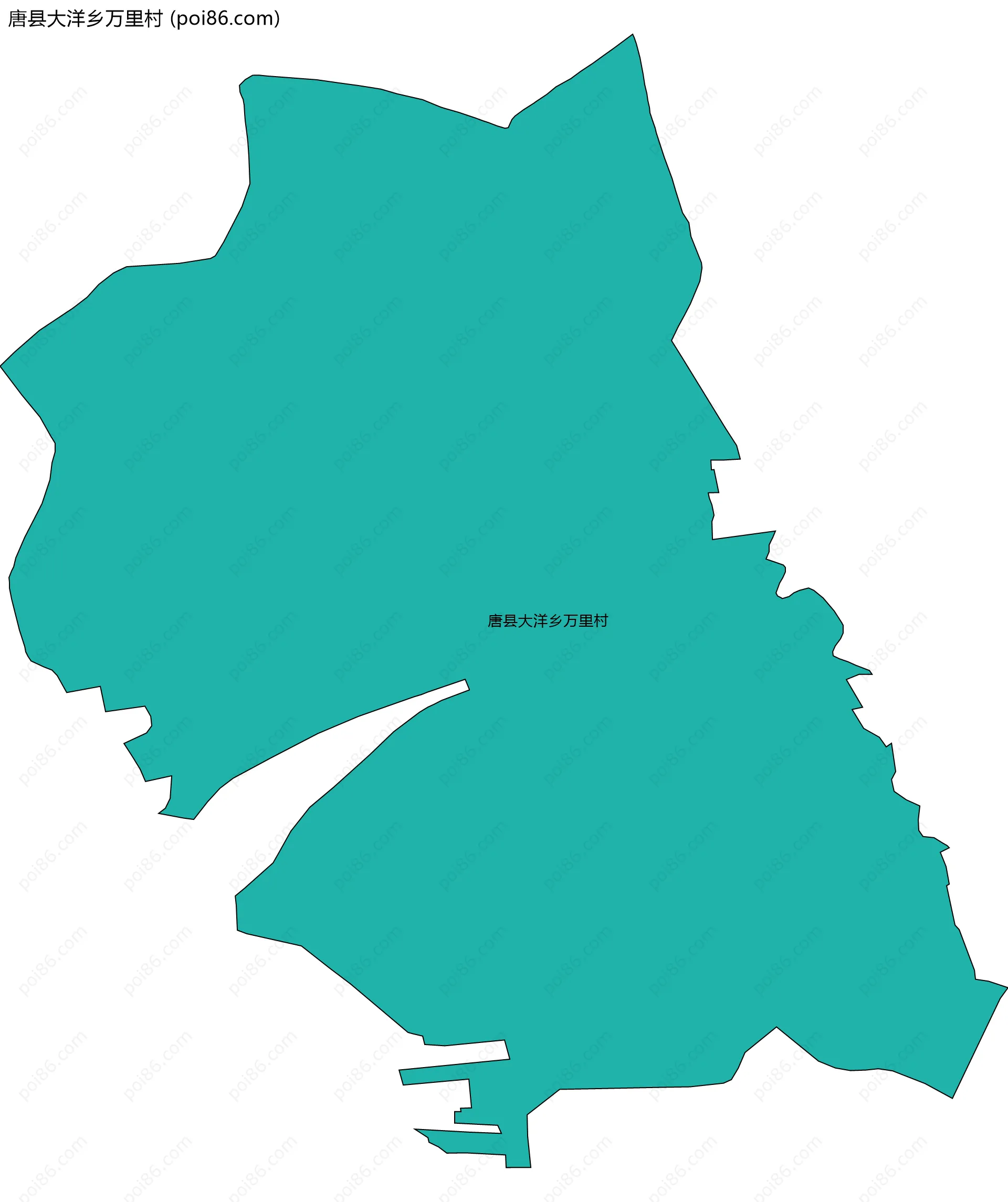 唐县大洋乡万里村边界地图