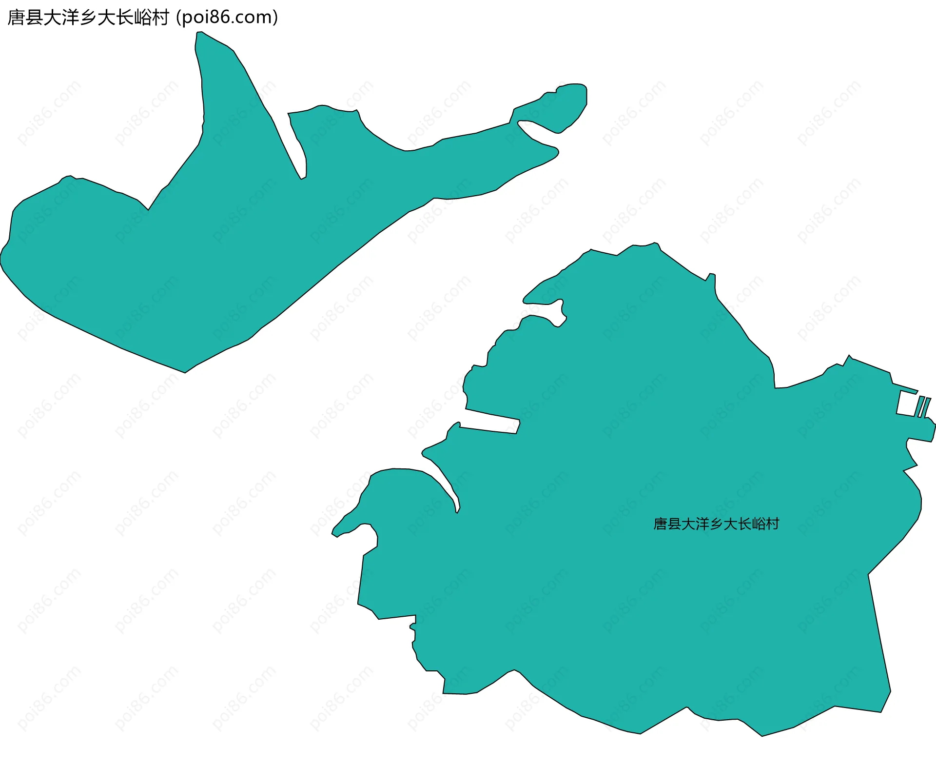 唐县大洋乡大长峪村边界地图