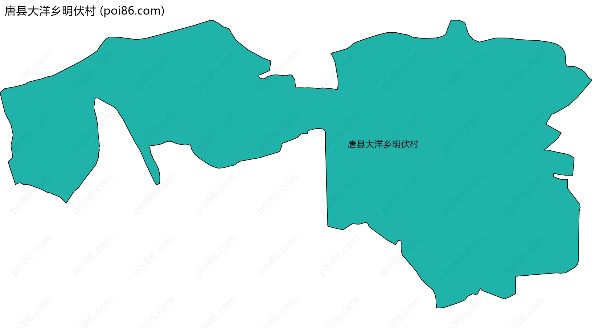 唐县大洋乡明伏村边界地图