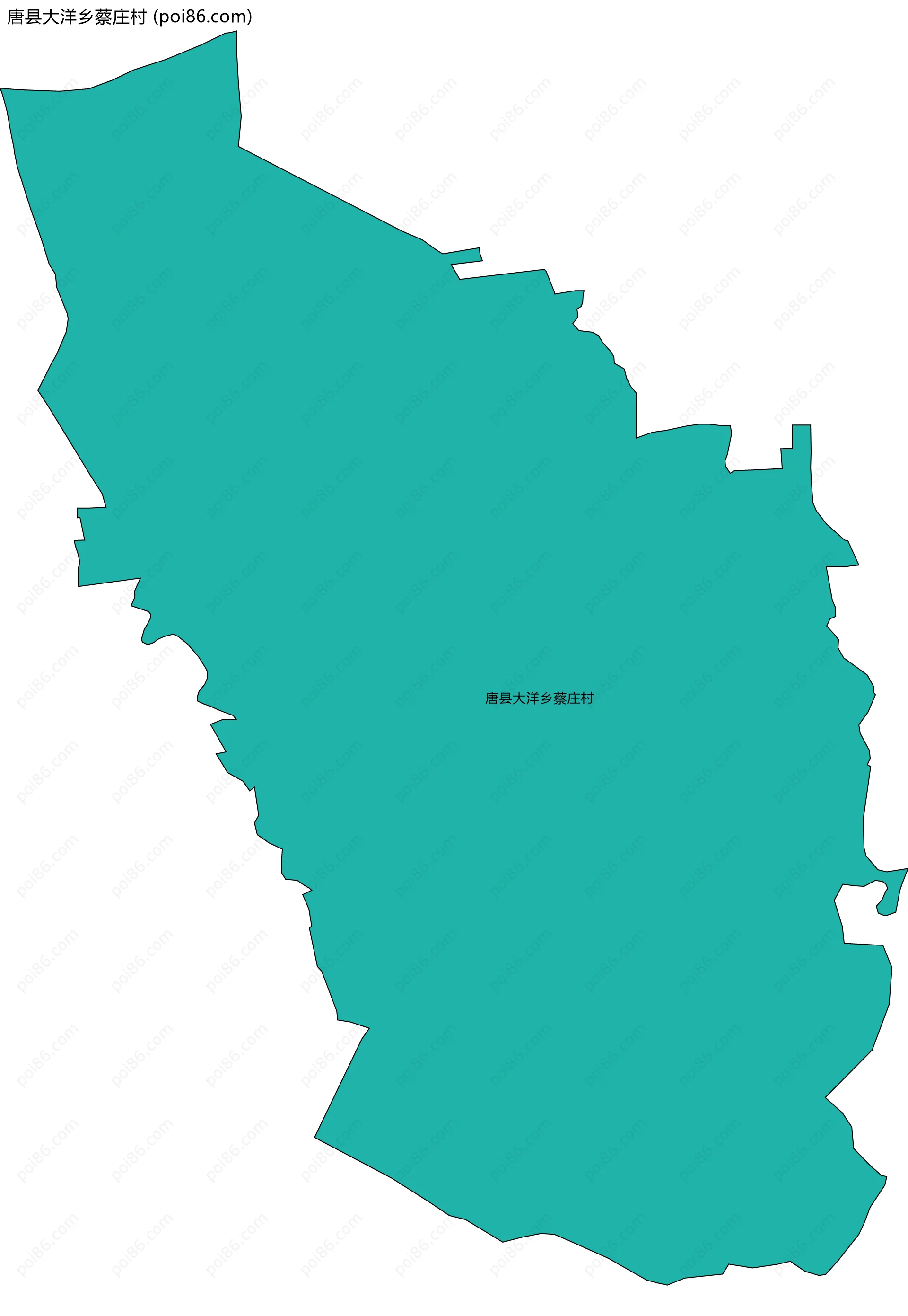 唐县大洋乡蔡庄村边界地图