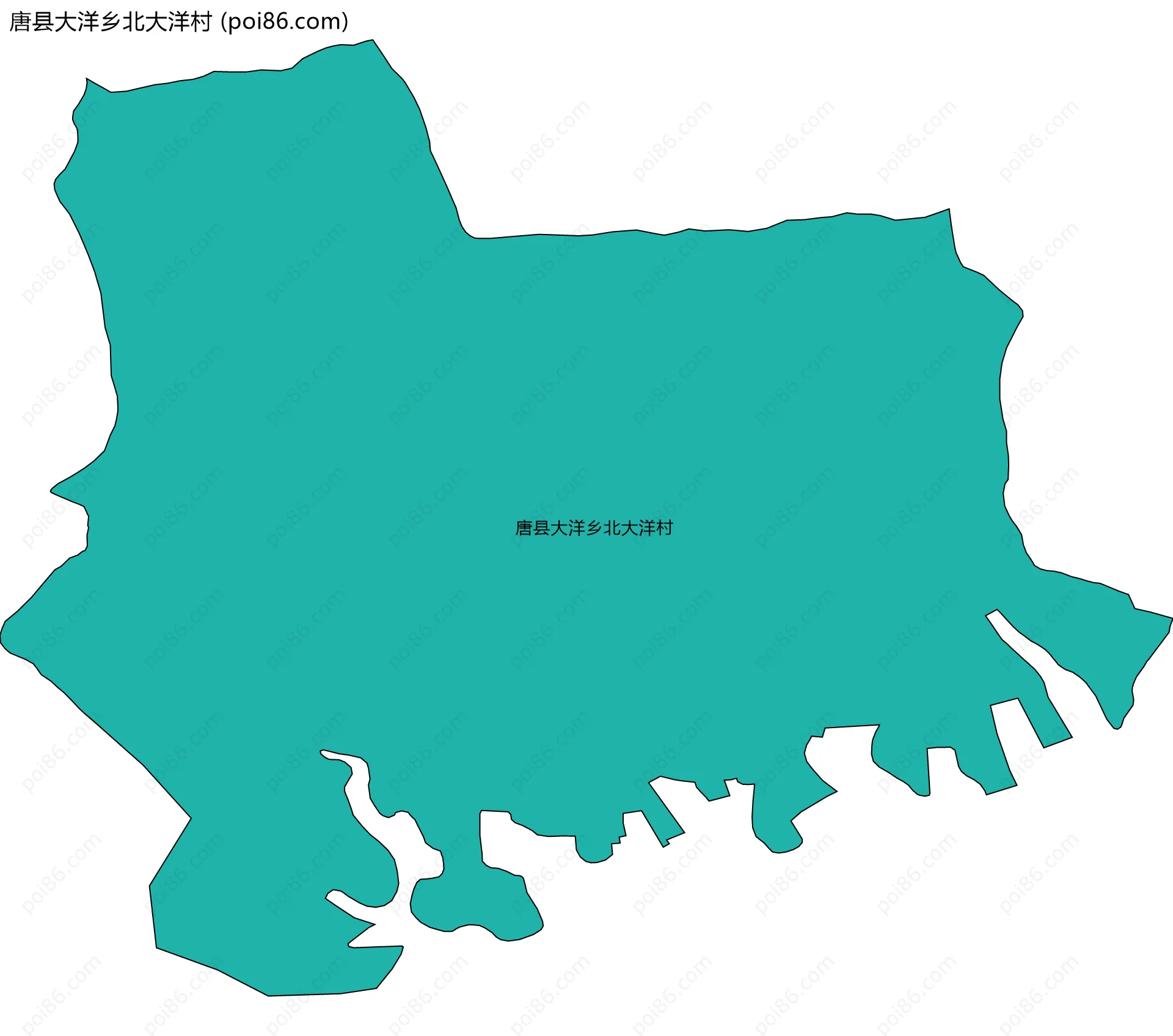 唐县大洋乡北大洋村边界地图