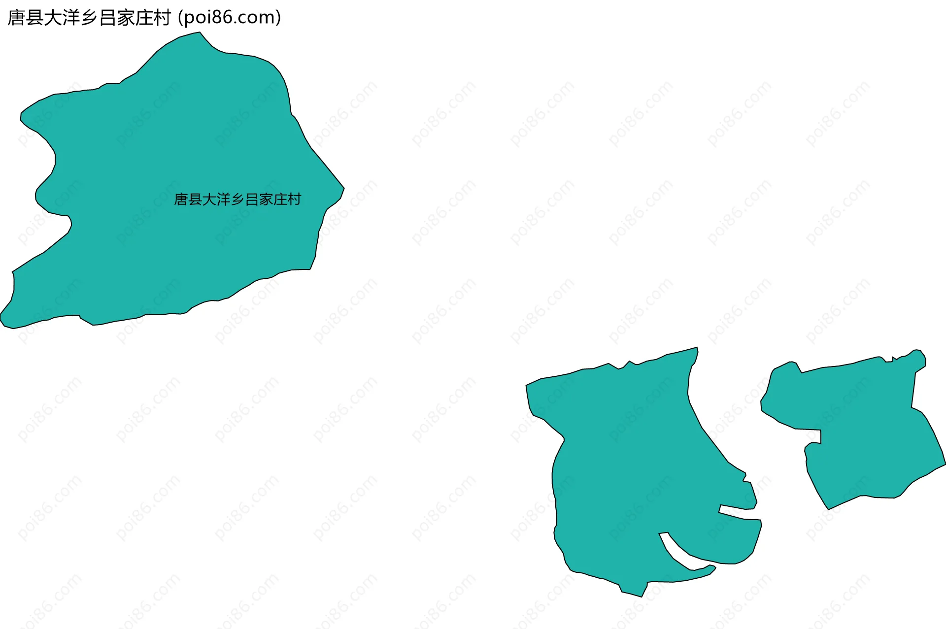 唐县大洋乡吕家庄村边界地图