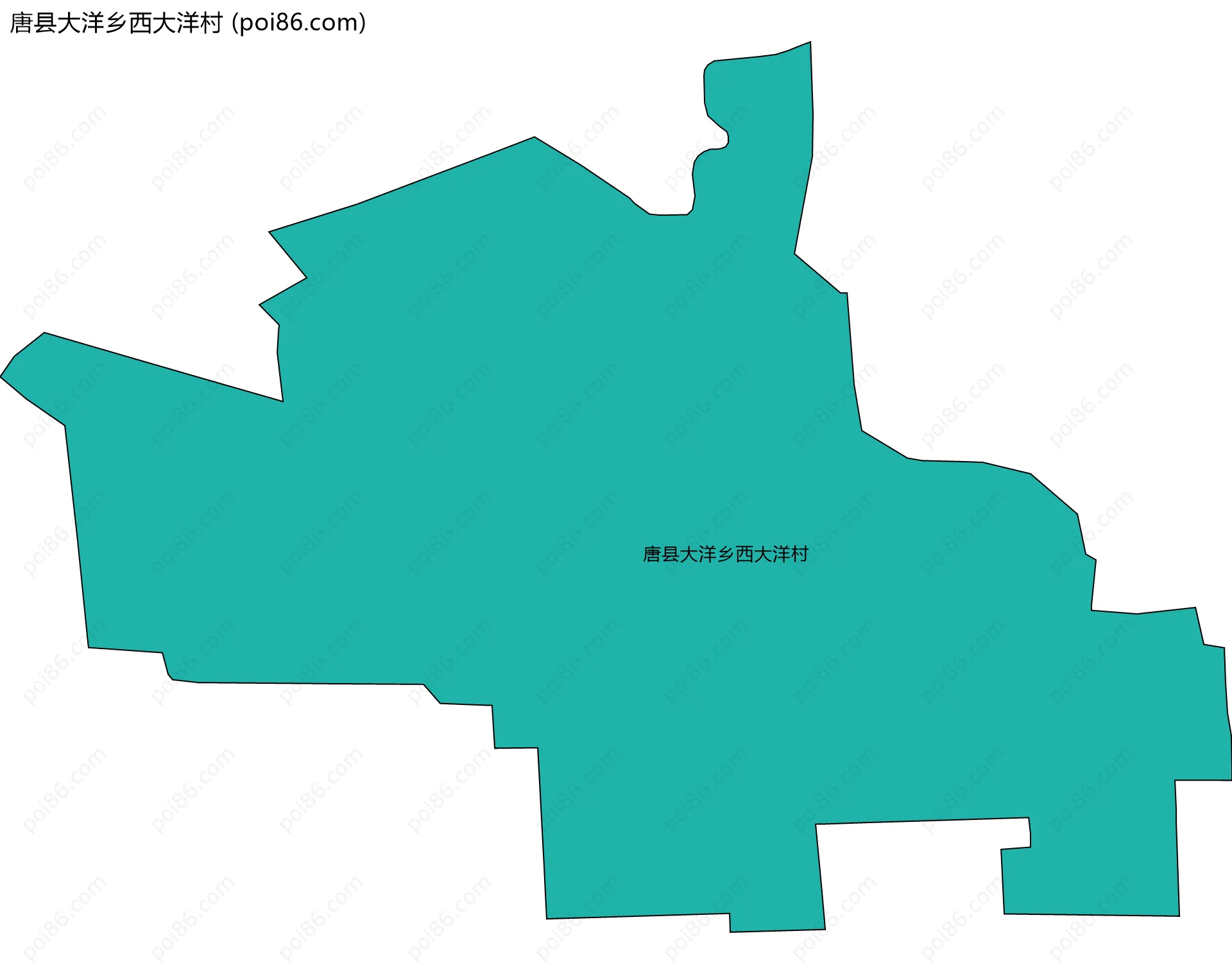 唐县大洋乡西大洋村边界地图