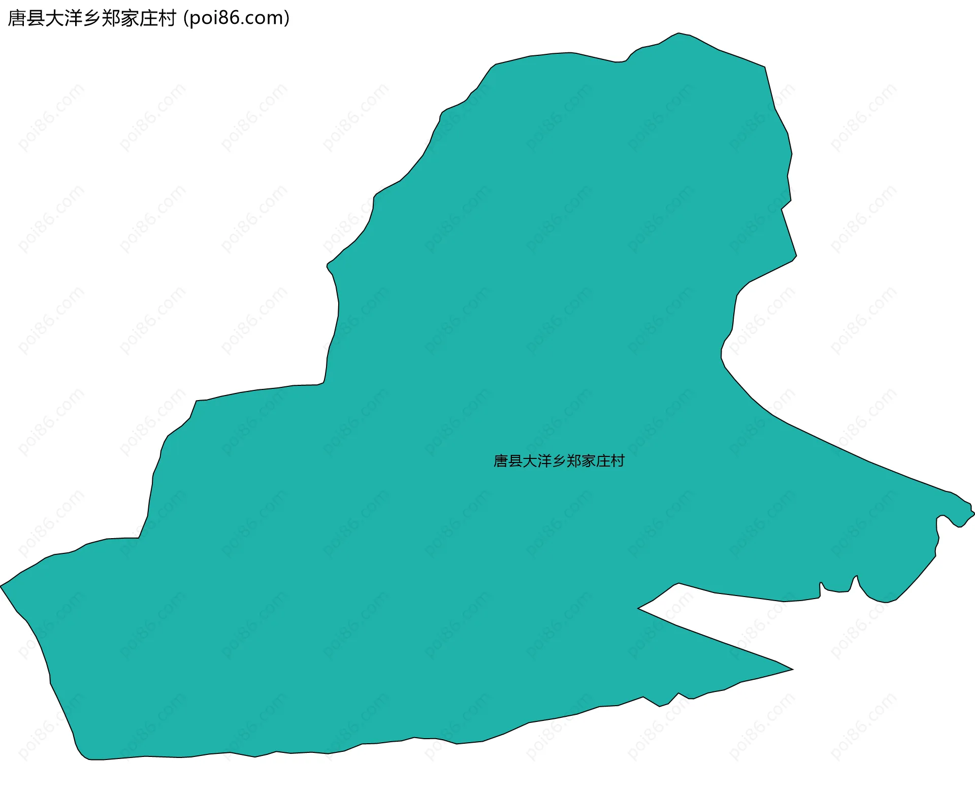 唐县大洋乡郑家庄村边界地图