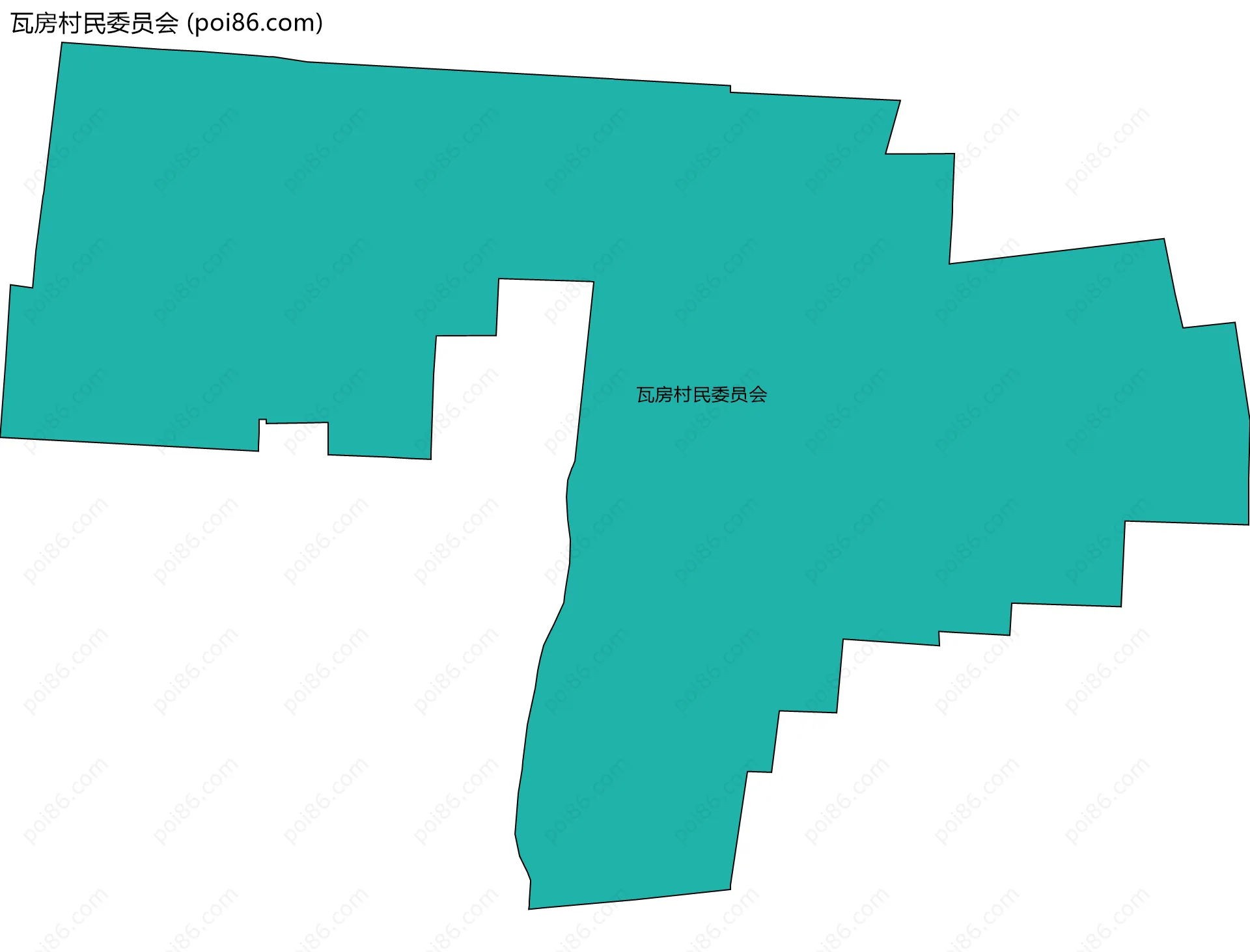 瓦房村民委员会边界地图