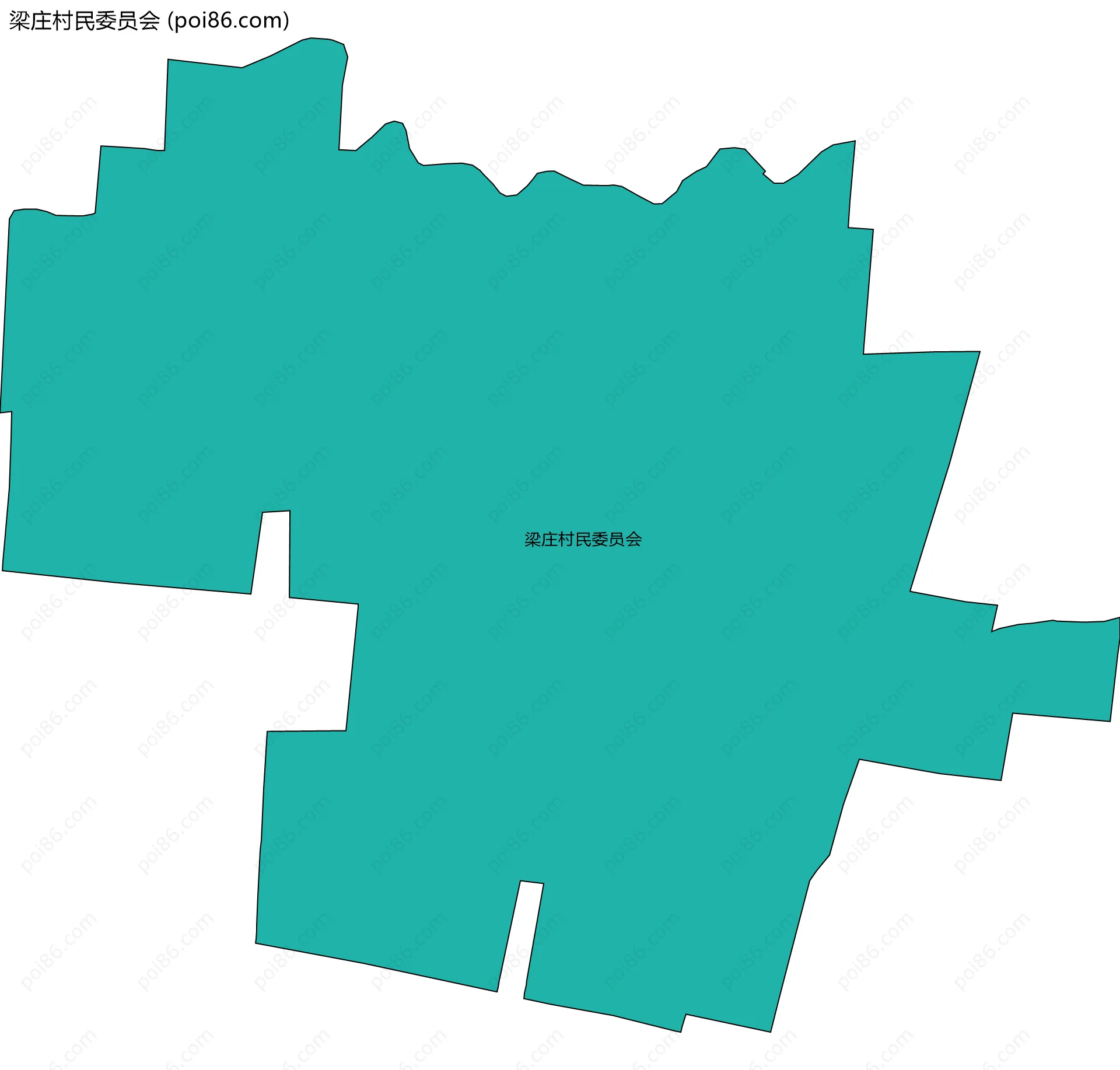 梁庄村民委员会边界地图