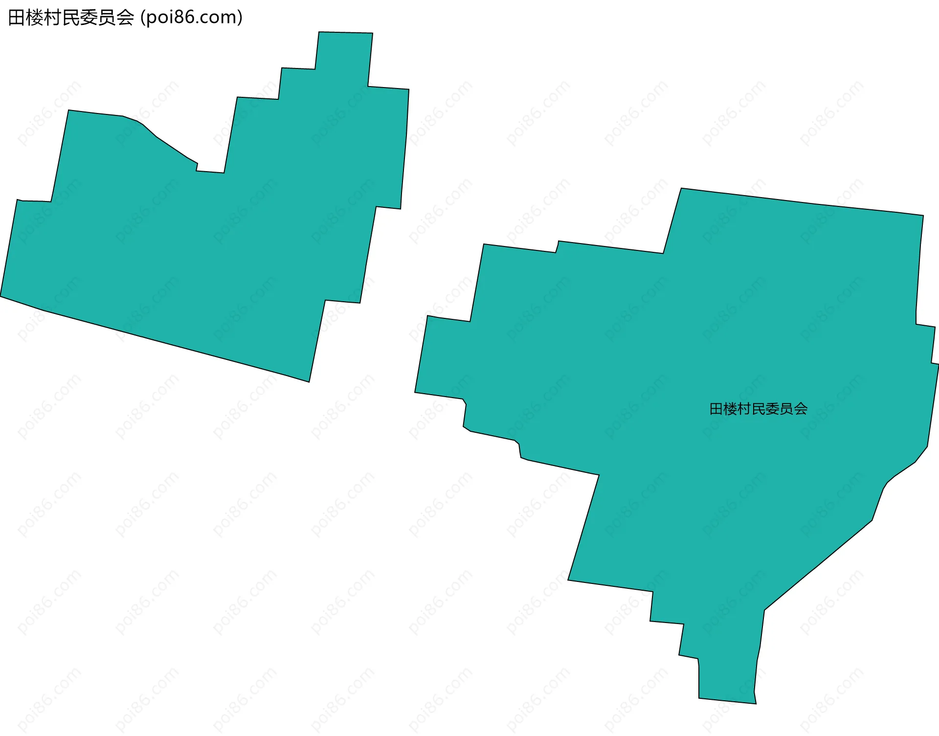 田楼村民委员会边界地图