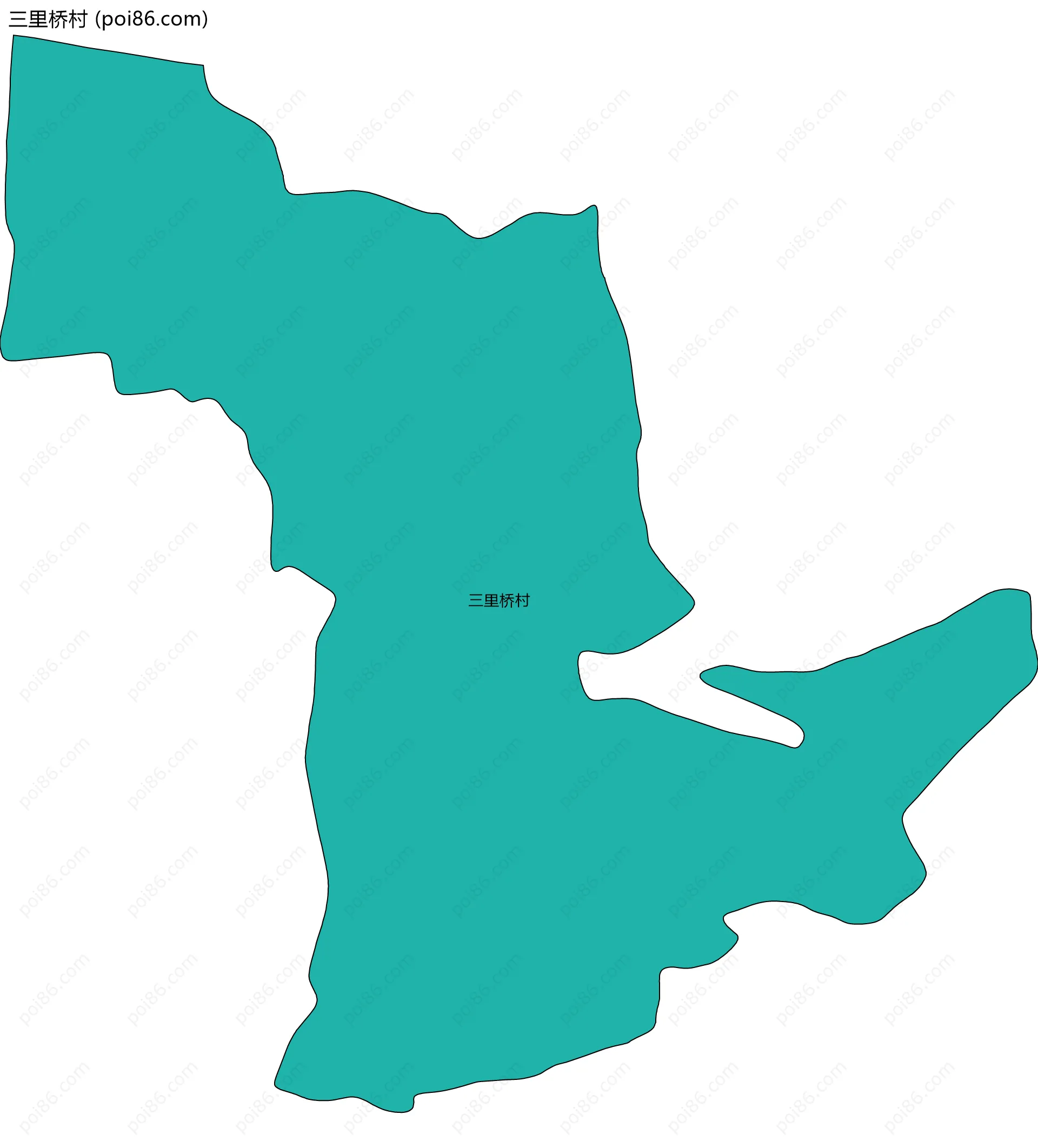 三里桥村边界地图