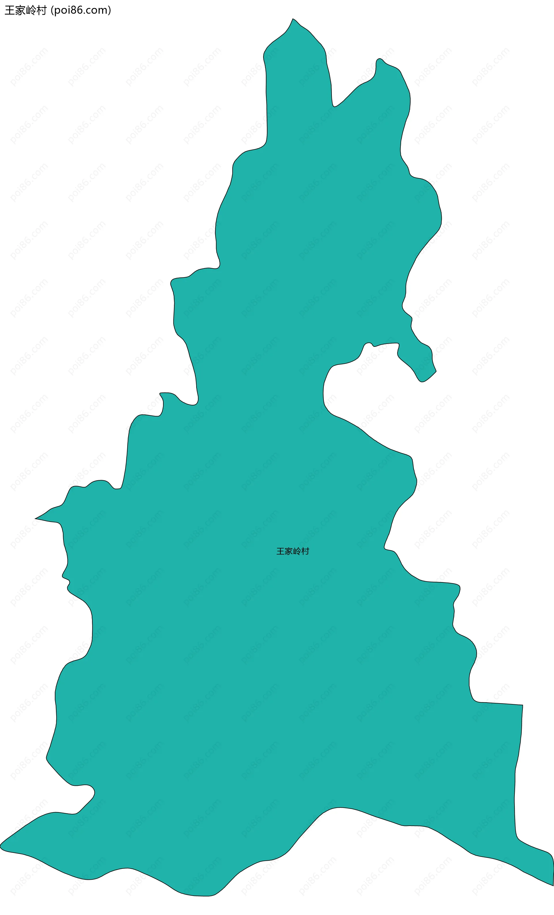 王家岭村边界地图