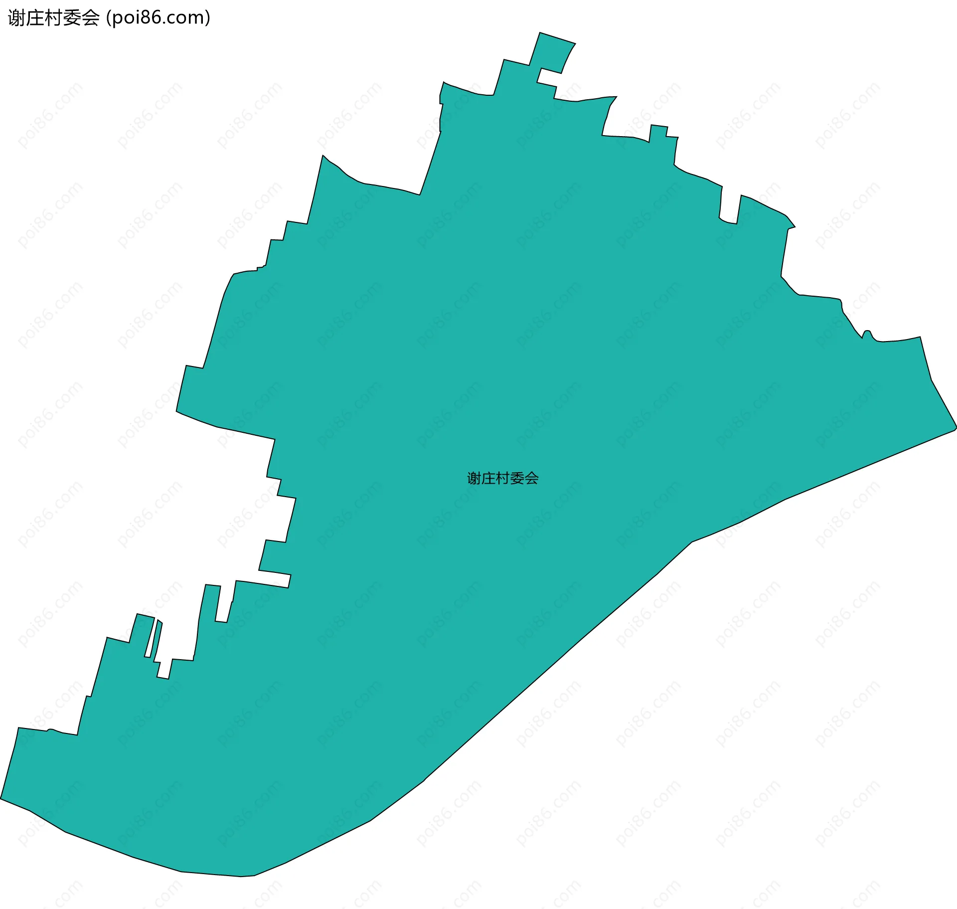 谢庄村委会边界地图